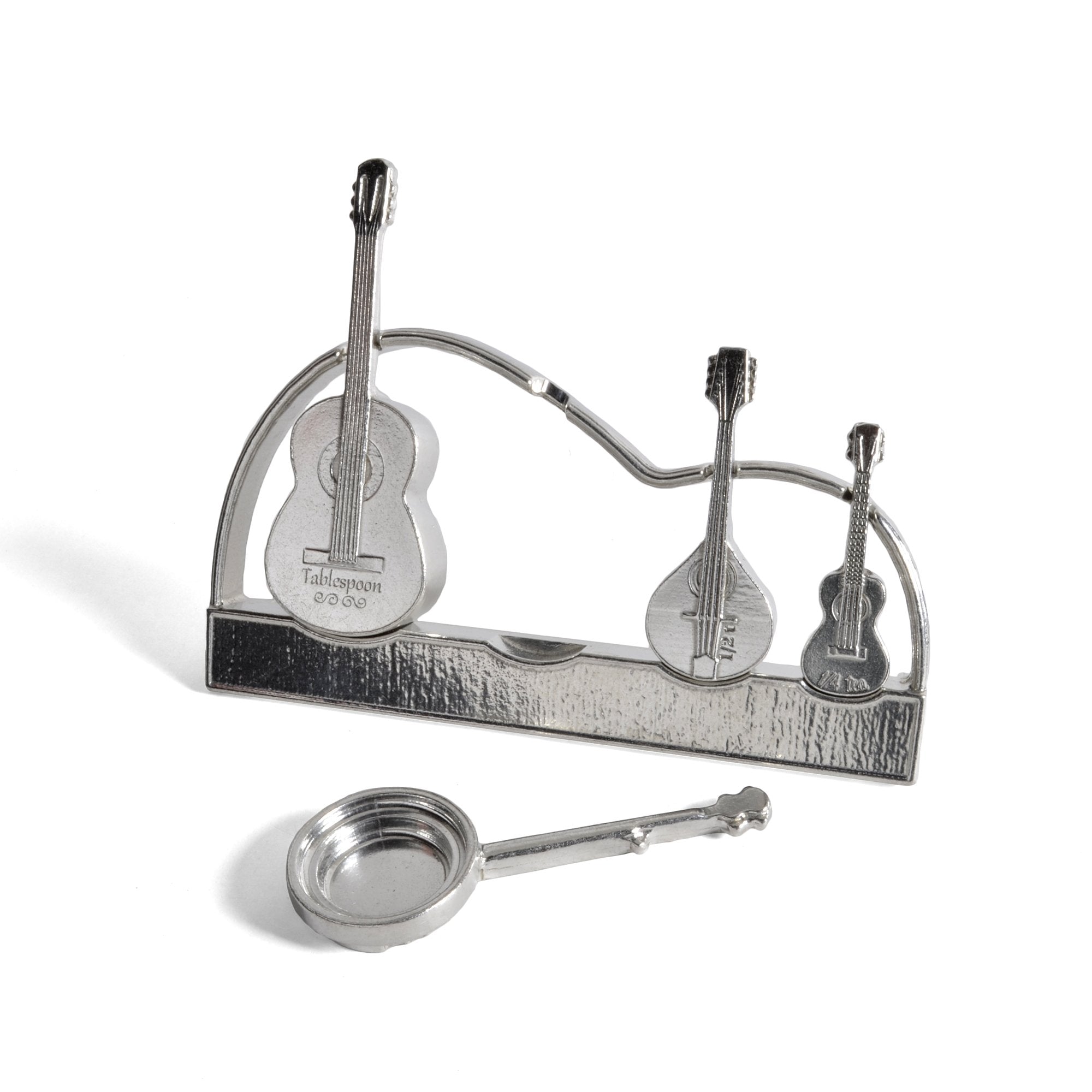 Roosfoos Pewter Americana Measuring Spoons With Stand, Handmade In The Usa