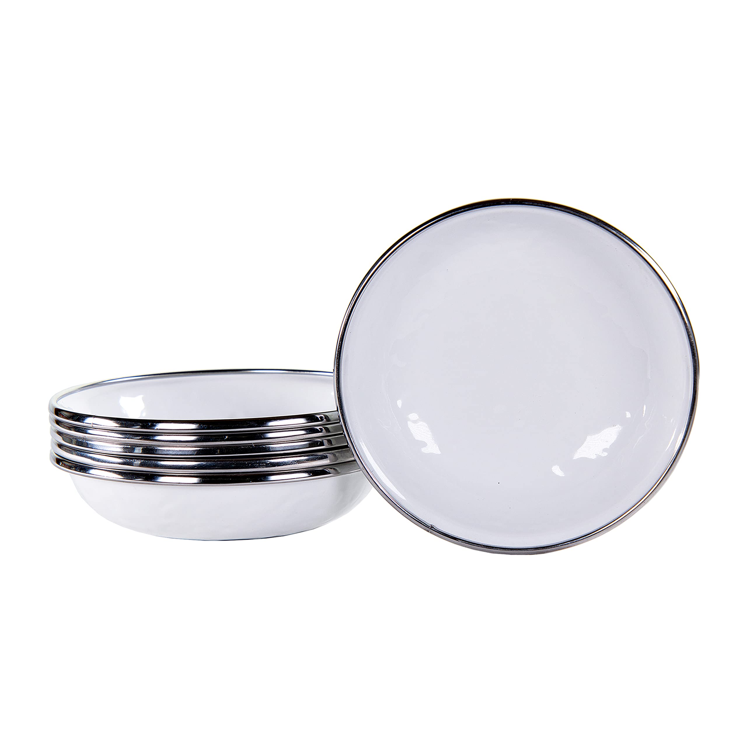 Golden Rabbit Enamelware - Set Of 6-4Oz Tasting Dishes (Solid White)