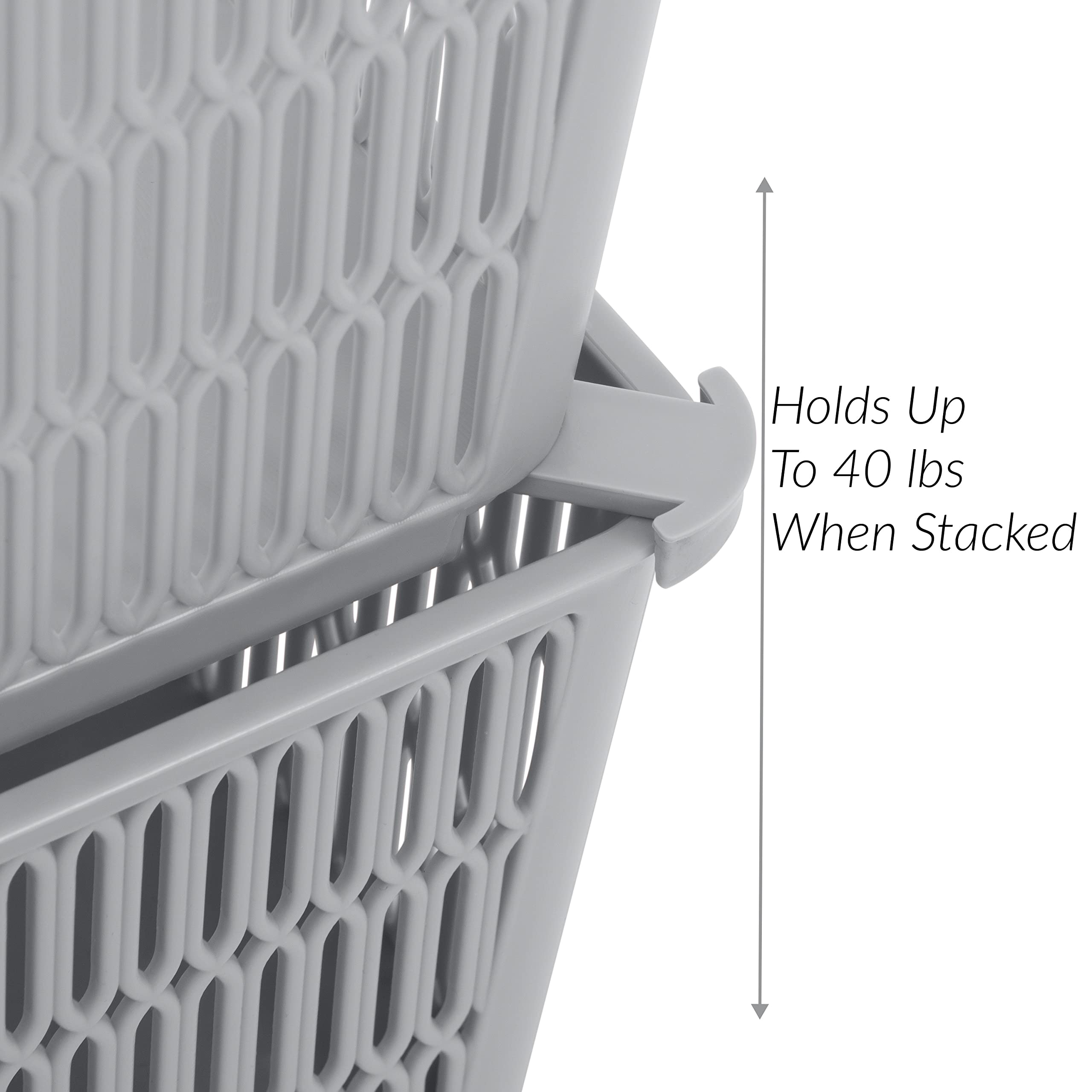 Simplify 2Pk Large Slide 2 Stack It Tote Basket | Storage & Organization | Open Bins With Stackable Capability | Bathroom | Craf