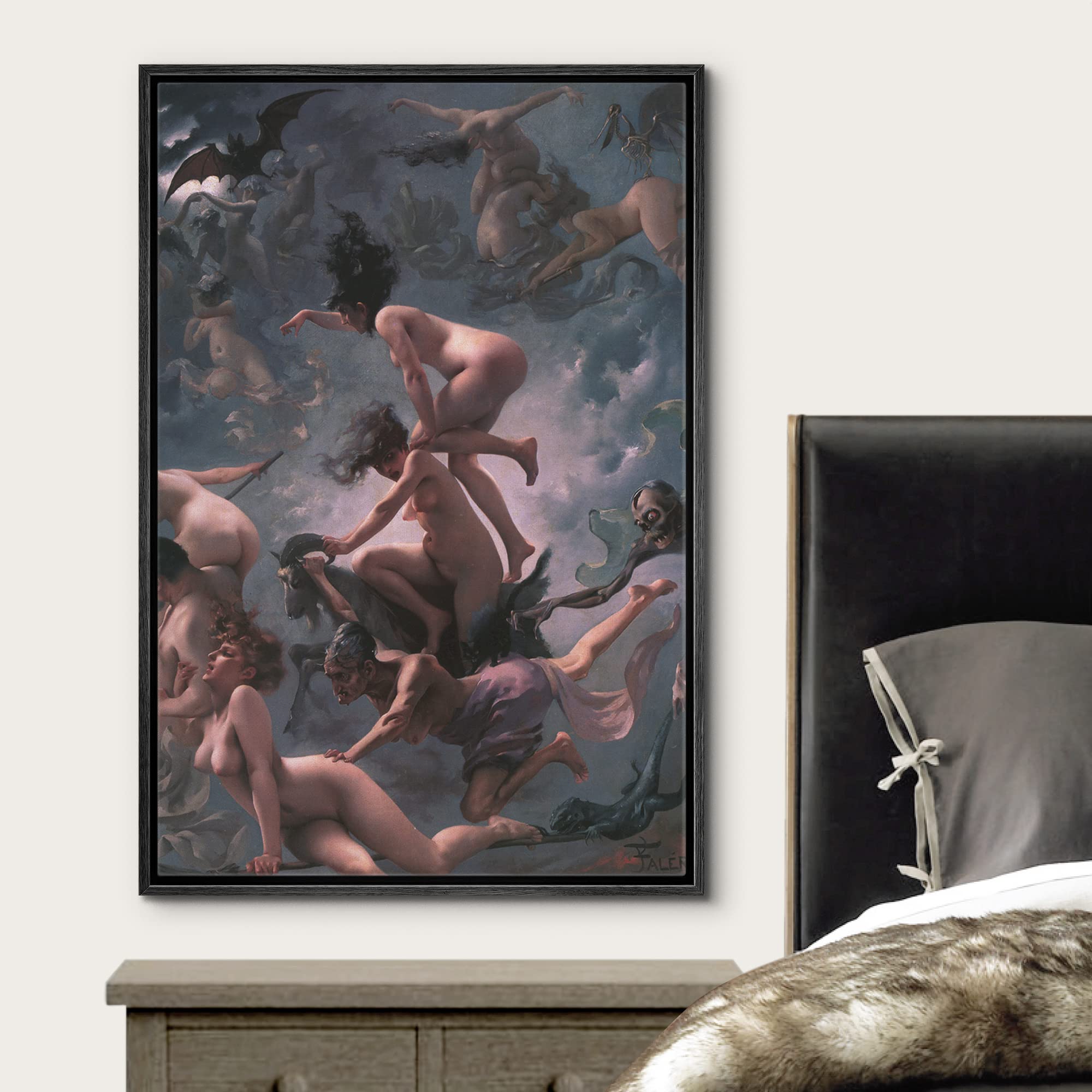 Wall26 Framed Canvas Print Wall Art Departure Of The Witches By Luis Falero People Cultural Illustrations Fine Art Traditional S