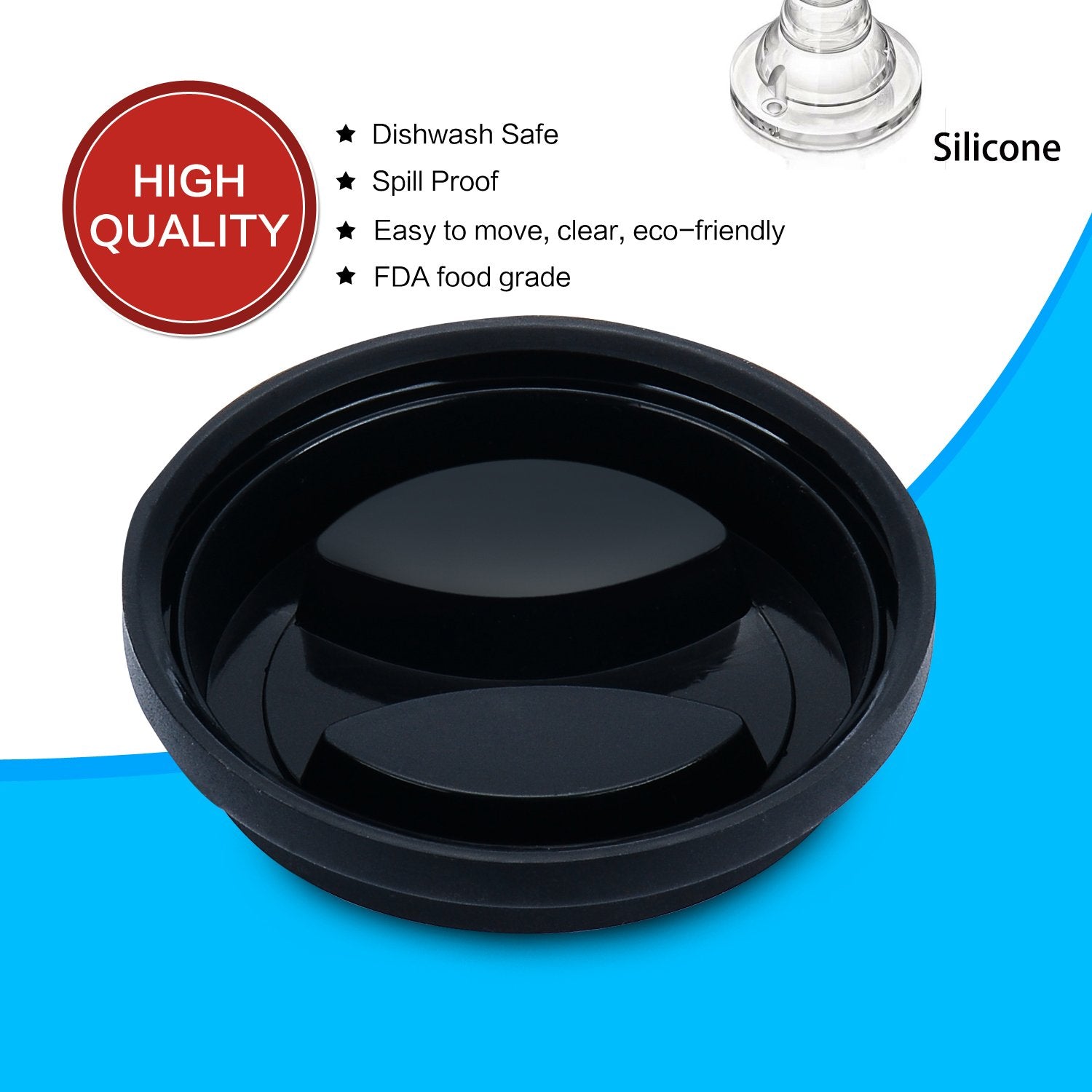 Coffee Mug Lids, Ksendalo Thicker Eco Reusable Silicone Travel Mug Lids(3.15''Inner Diameter,3.43''Outer Diameter), Silicone Cup