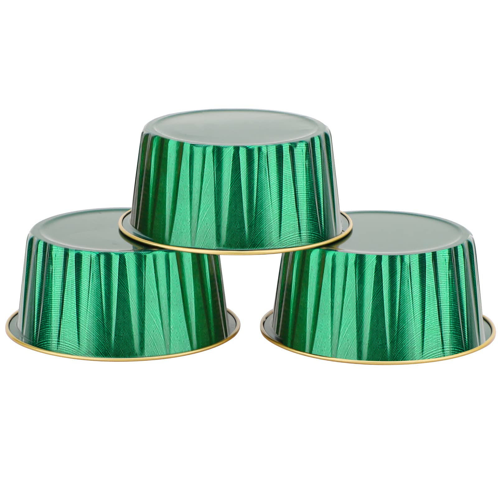 Eusoar Creme Brulee Ramekins Foil, 100Packs 5Oz Disposable Baking Cups With Lids Mini Muffin Liners, Dessert Cheesecake Pan Crem