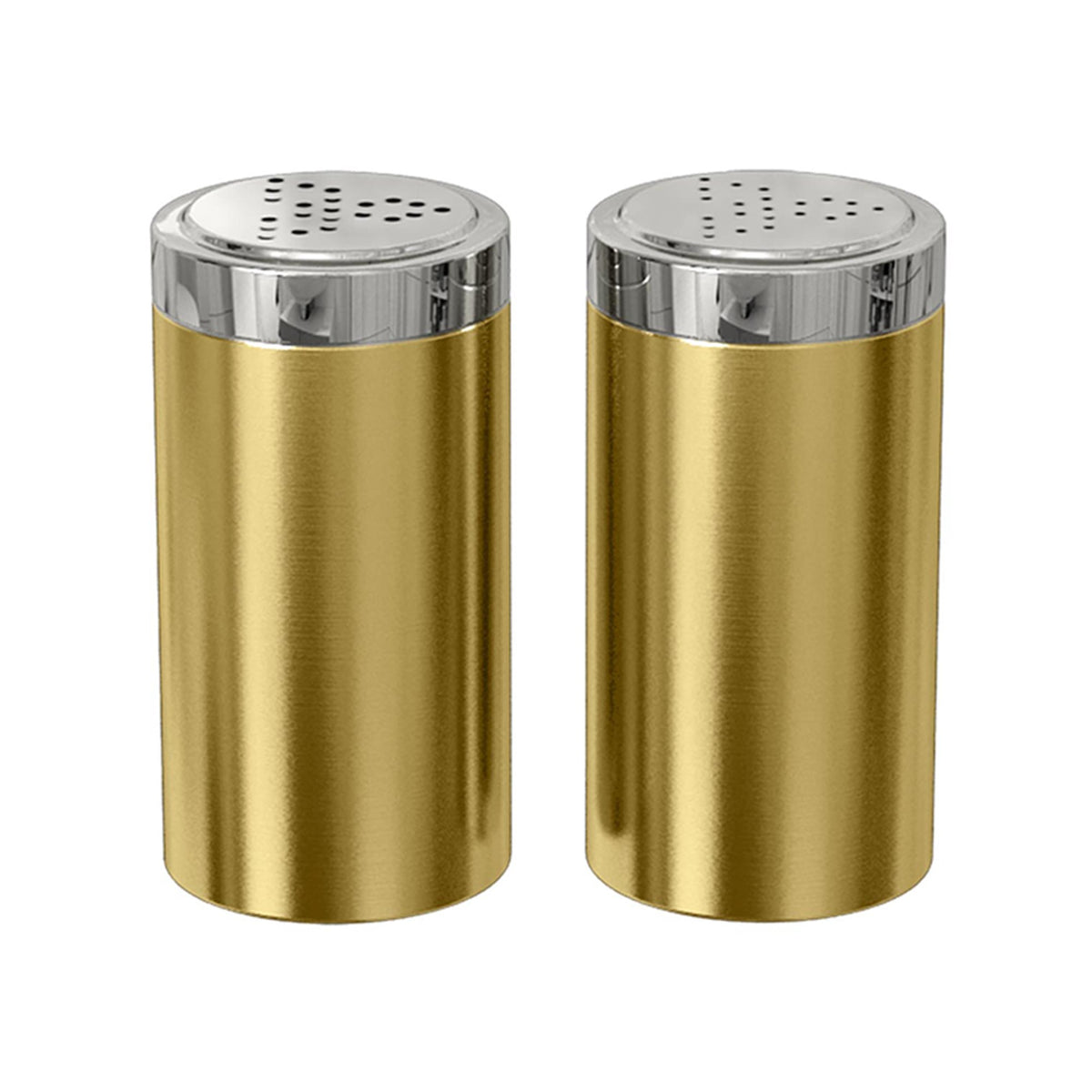 Nu Steel Jumbo Salt & Pepper Shaker Set Of 2, 15 Oz. Stainless Steel With Gold Shiny Finish, Small