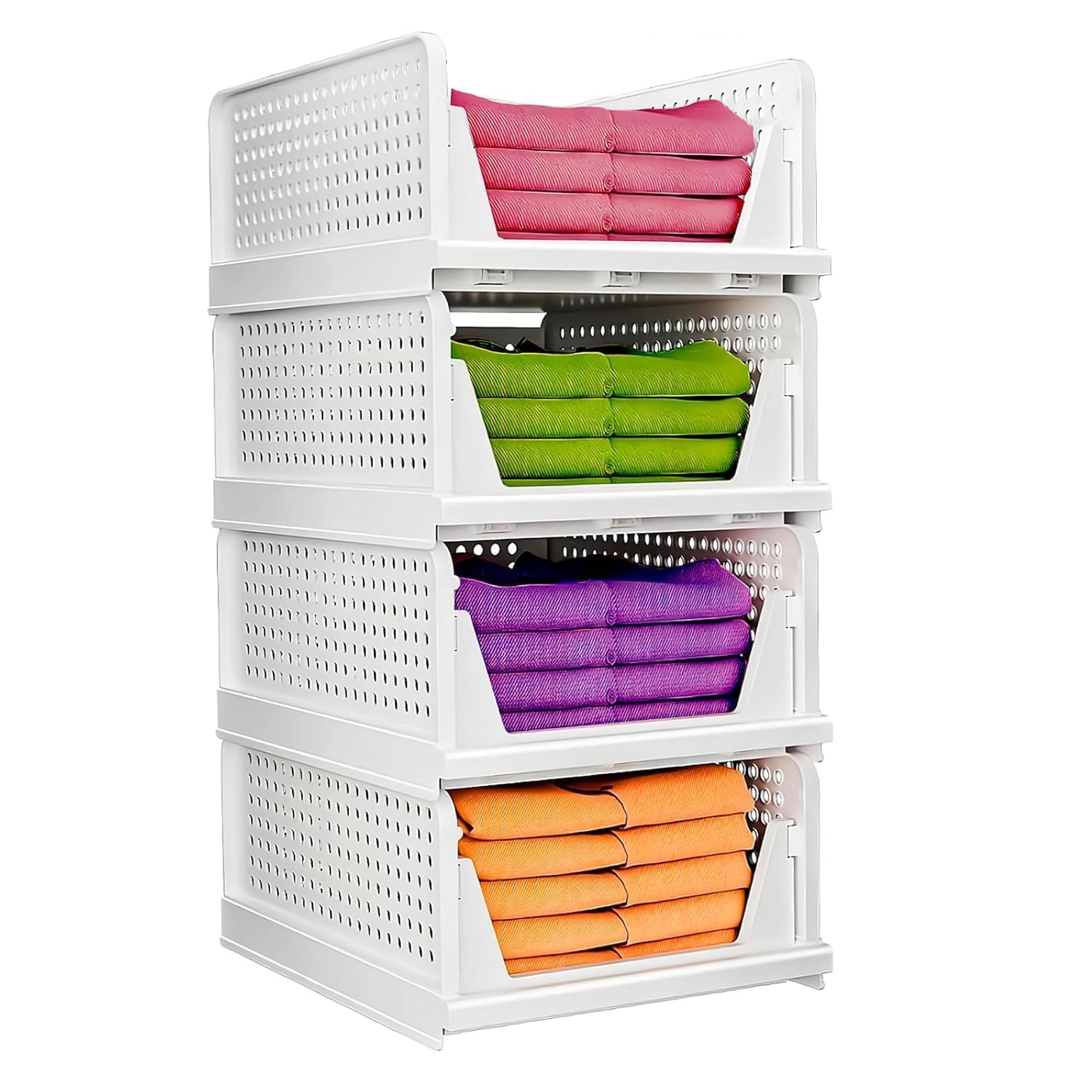 Simplyhut Large Wardrobe Organizer For Storage  Cloth Organizer For Storage Cupboard Organizer For Wardrobe Stackable & Foldabl