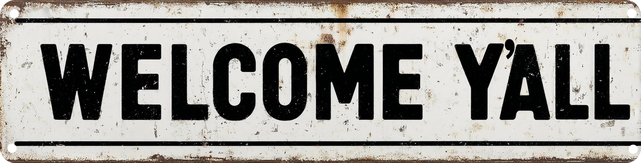FWBOYSV Welcome YAll Metal Sign 4x16in Southern Style Plaque for Porch Farmhouse Living Room Wall Home Decor Gift