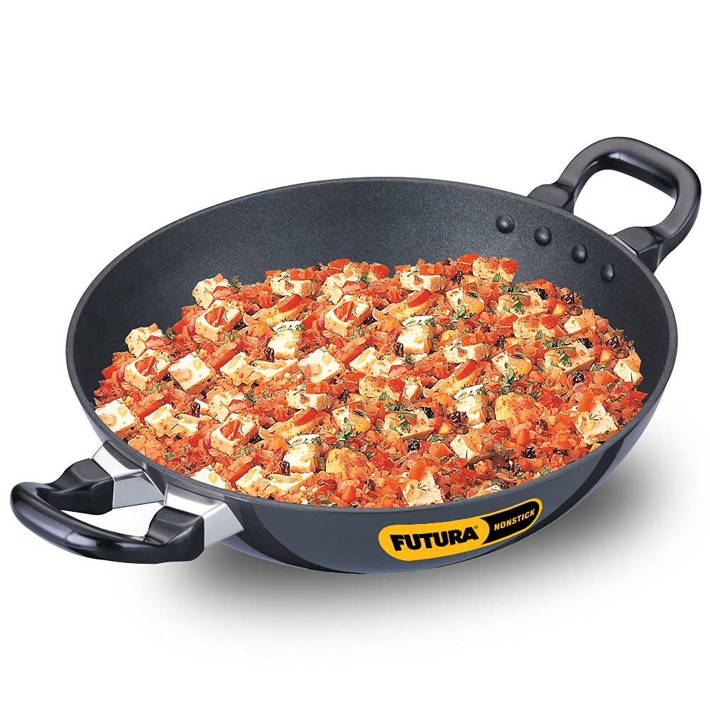 Hawkins Futura NonStick Kadhai DeepFry Pan, 2.5 Litres/26cm, Black