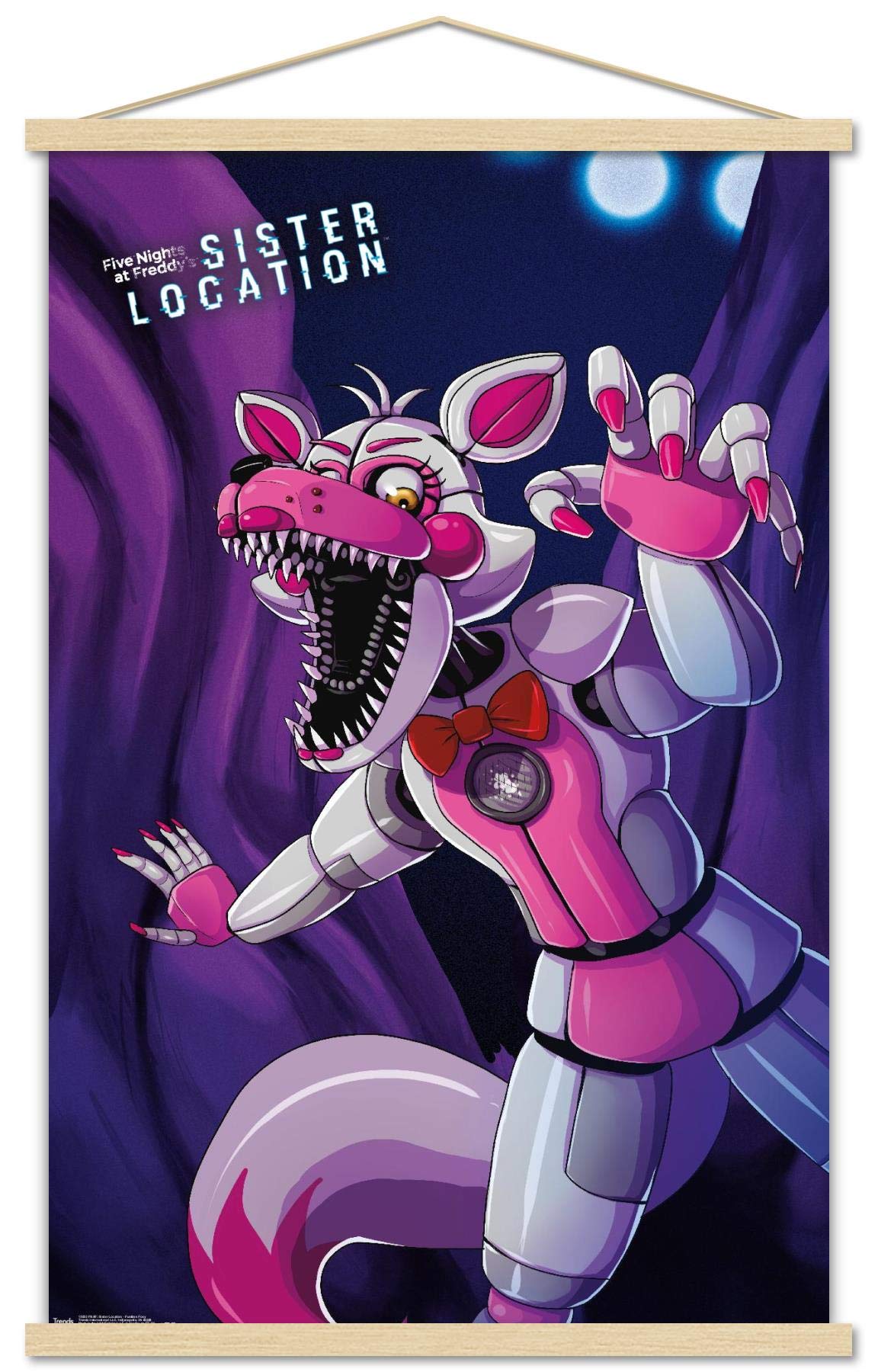 Trends International Five Nights At Freddy'S: Sister Location - Funtime Foxy Wall Poster, 22.375'' X 34'', Print And Beechwood H