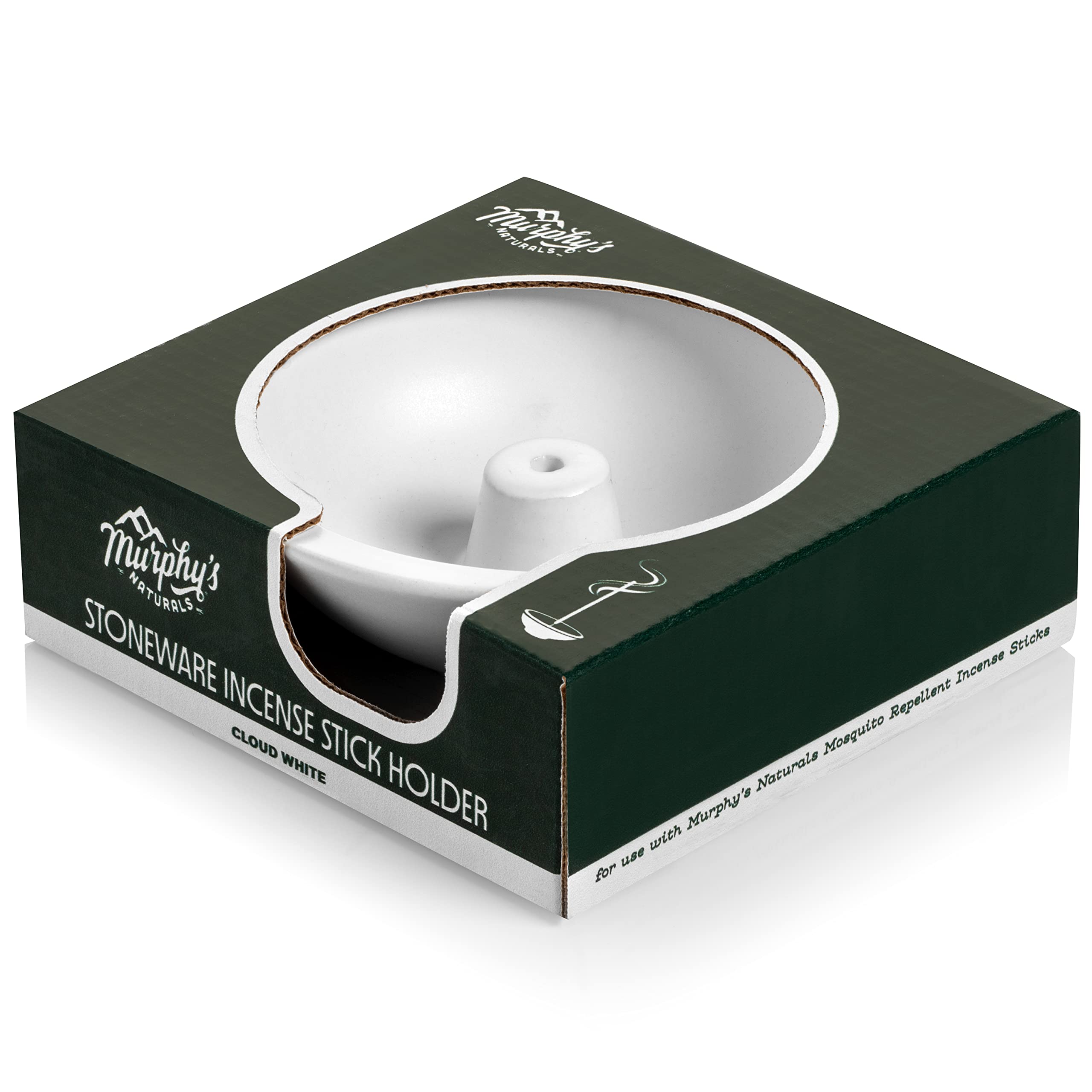 Murphys Naturals Stoneware Incense Stick Holder | Cloud White | Made Exclusively to Hold Murphys Naturals Products