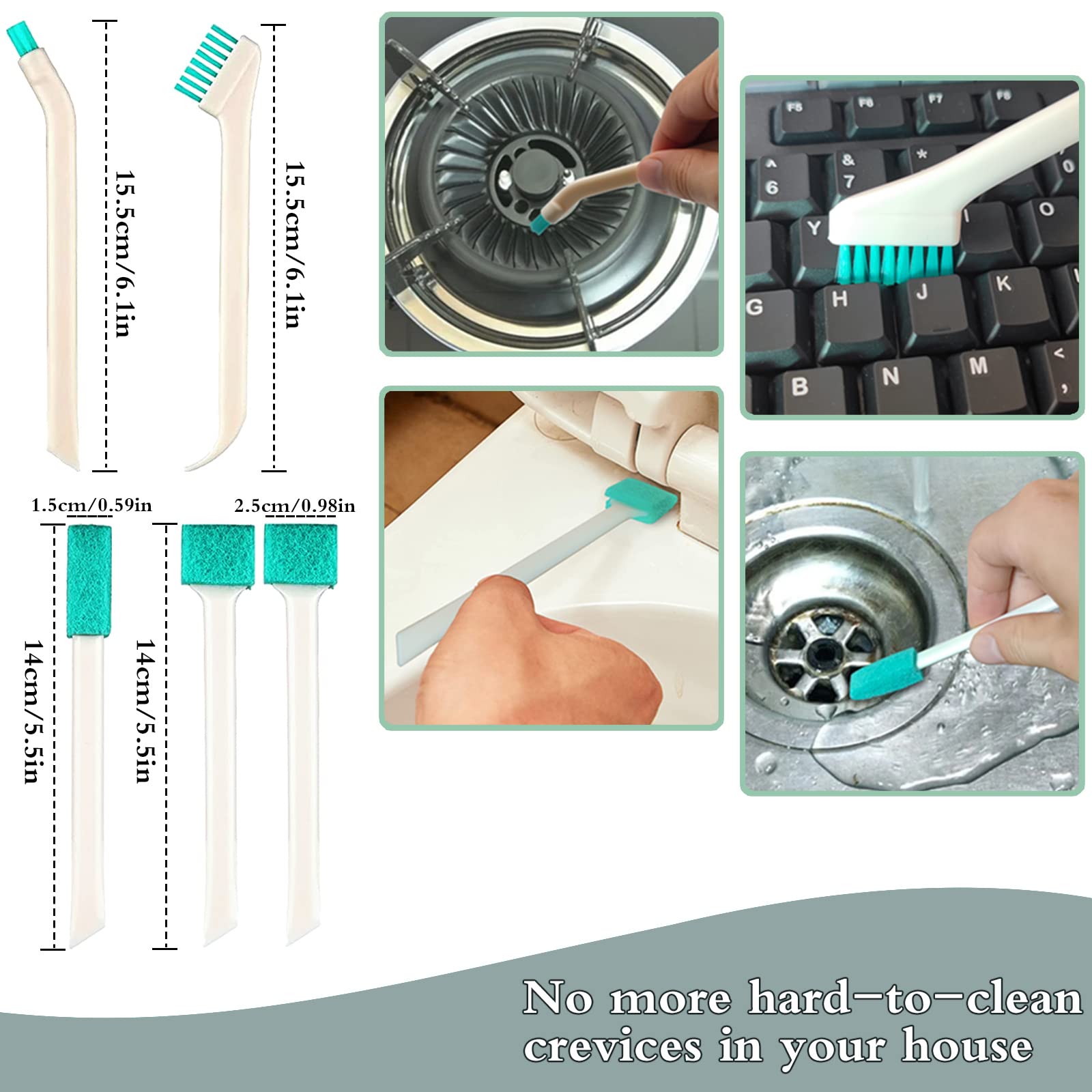 18 Pcs Small Household Cleaning Brushes By Elemguly,Deep Detail Crevice Brush Set For Hole, Gap, Corner, Space, Micro Crevice Sc