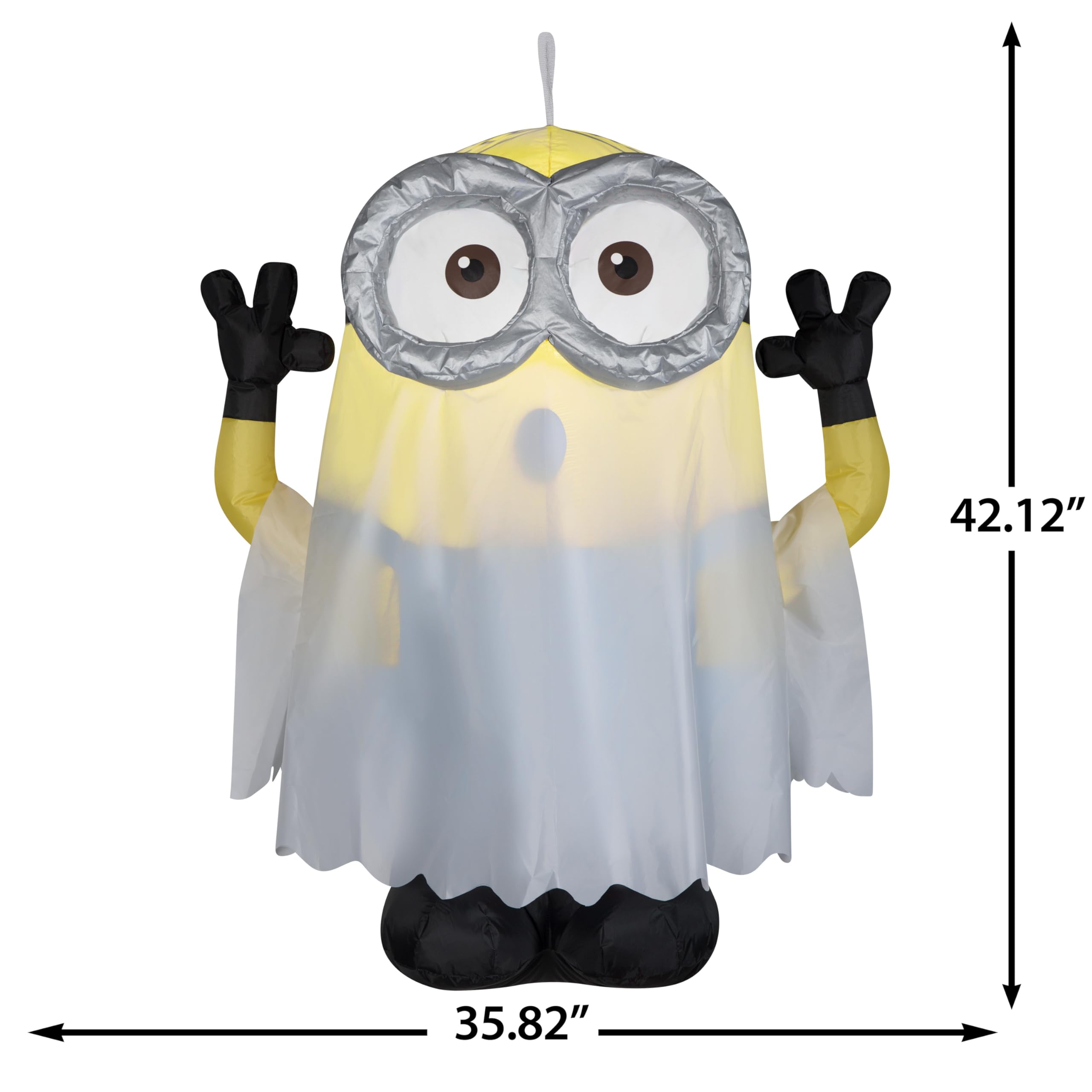 Gemmy Airblown Inflatable Hanging Minion as Ghost Universal, 3.5 ft Tall, Multicolored