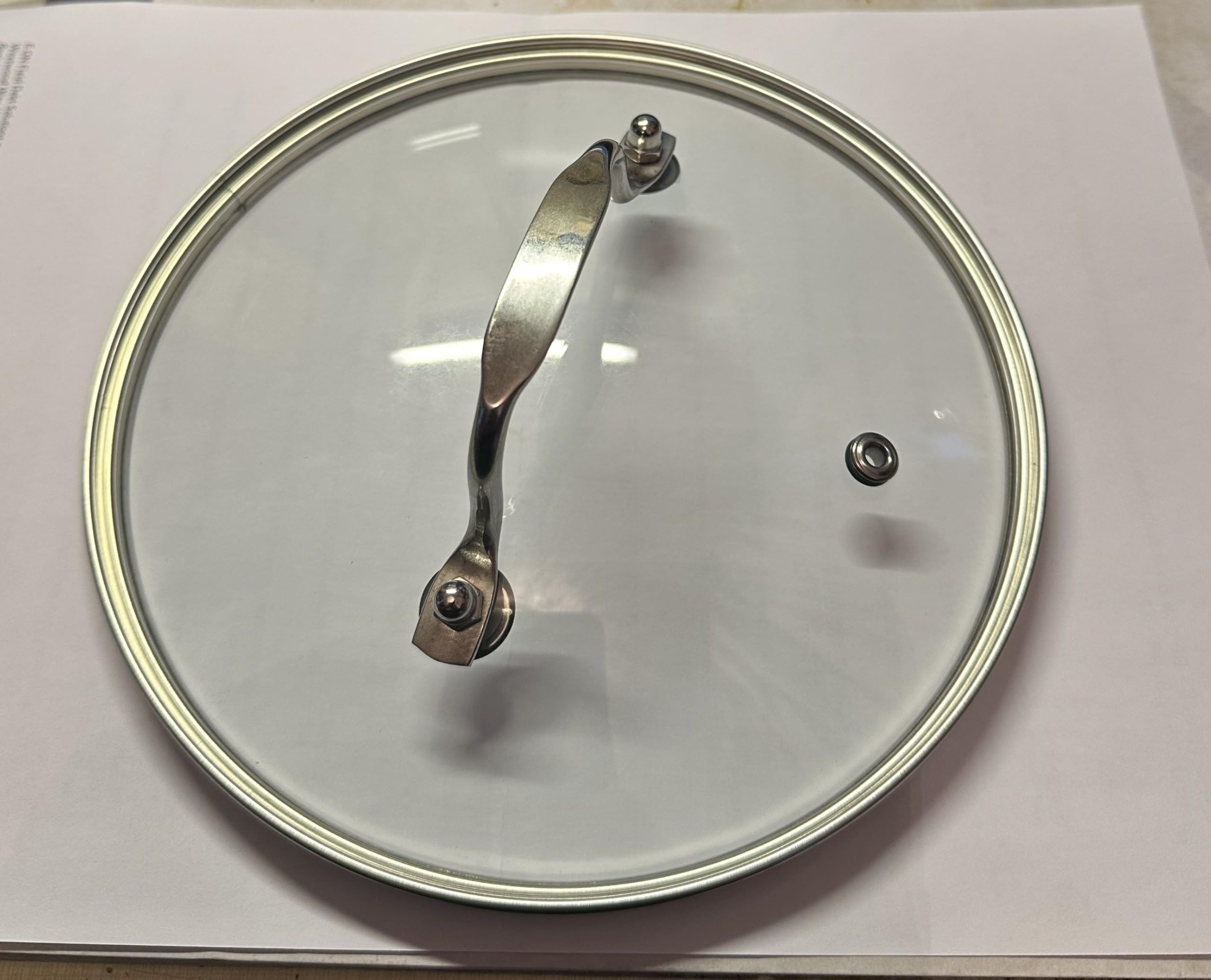 Glass Vented Pan Lid 32CM  Universal Transparent Glass Lid for Saucepans, Pots & Woks  Stainless Steel Rim & HeatResistant Ha