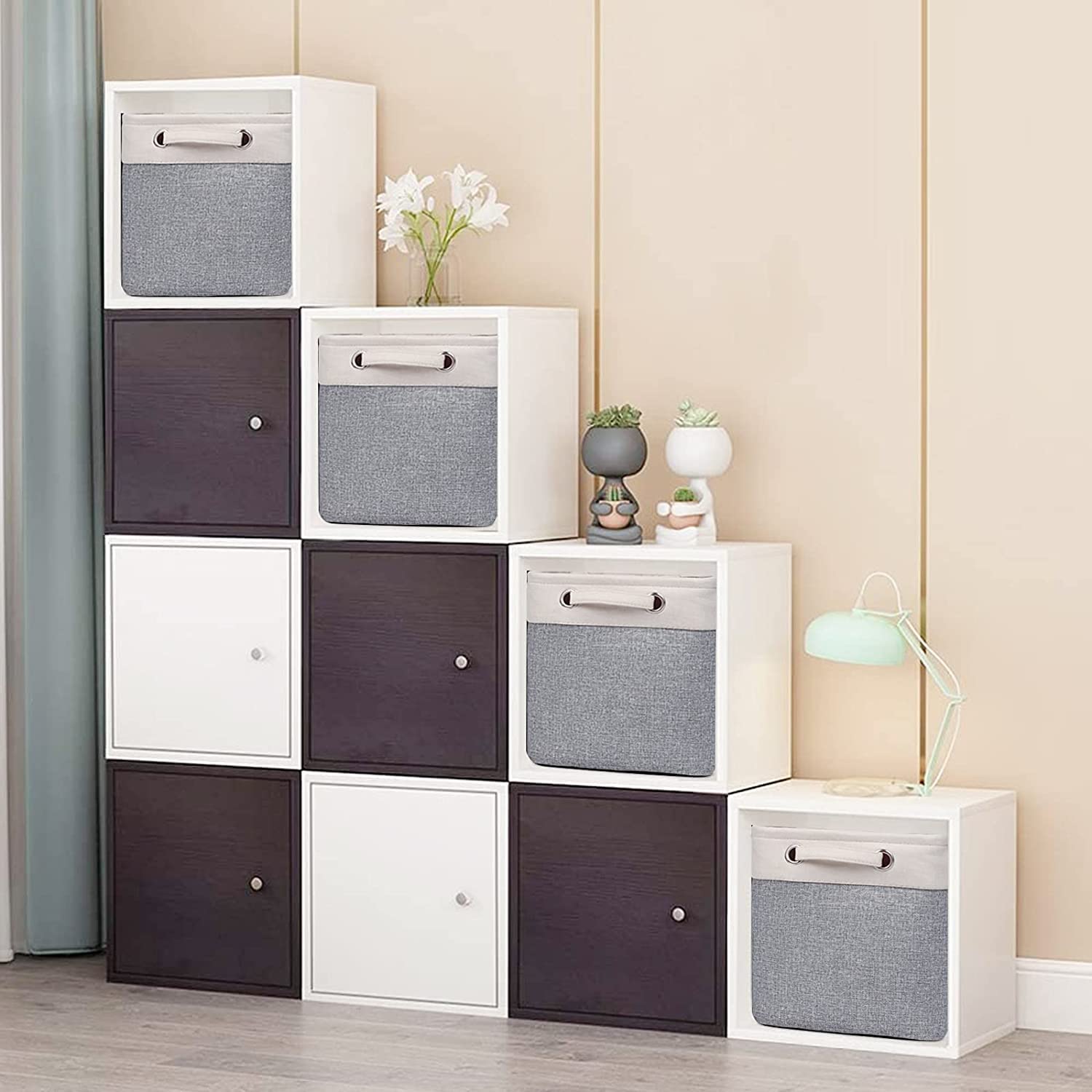 Kntiwiwo Cube Storage Bins 10.5    X 10.5 X 11    Cloth Baskets For Storage With Handles For Shelf, Closet, Nursery, Office Orga
