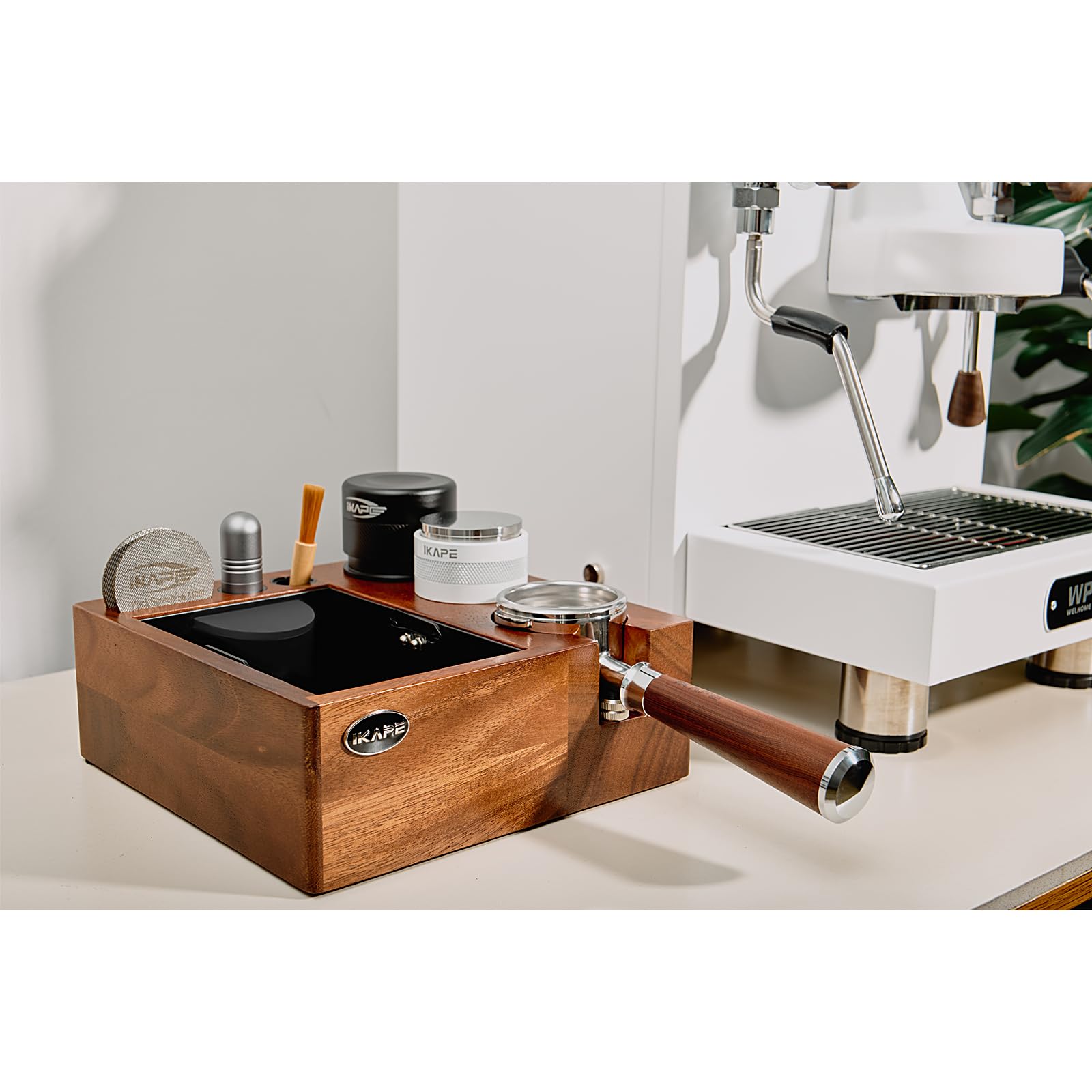 Ikape V2 Espresso Knock Box, 54Mm Espresso Coffee Organizer Box Fit For Storage 51 To 54Mm Espresso Tamper, Distributor, Portafi