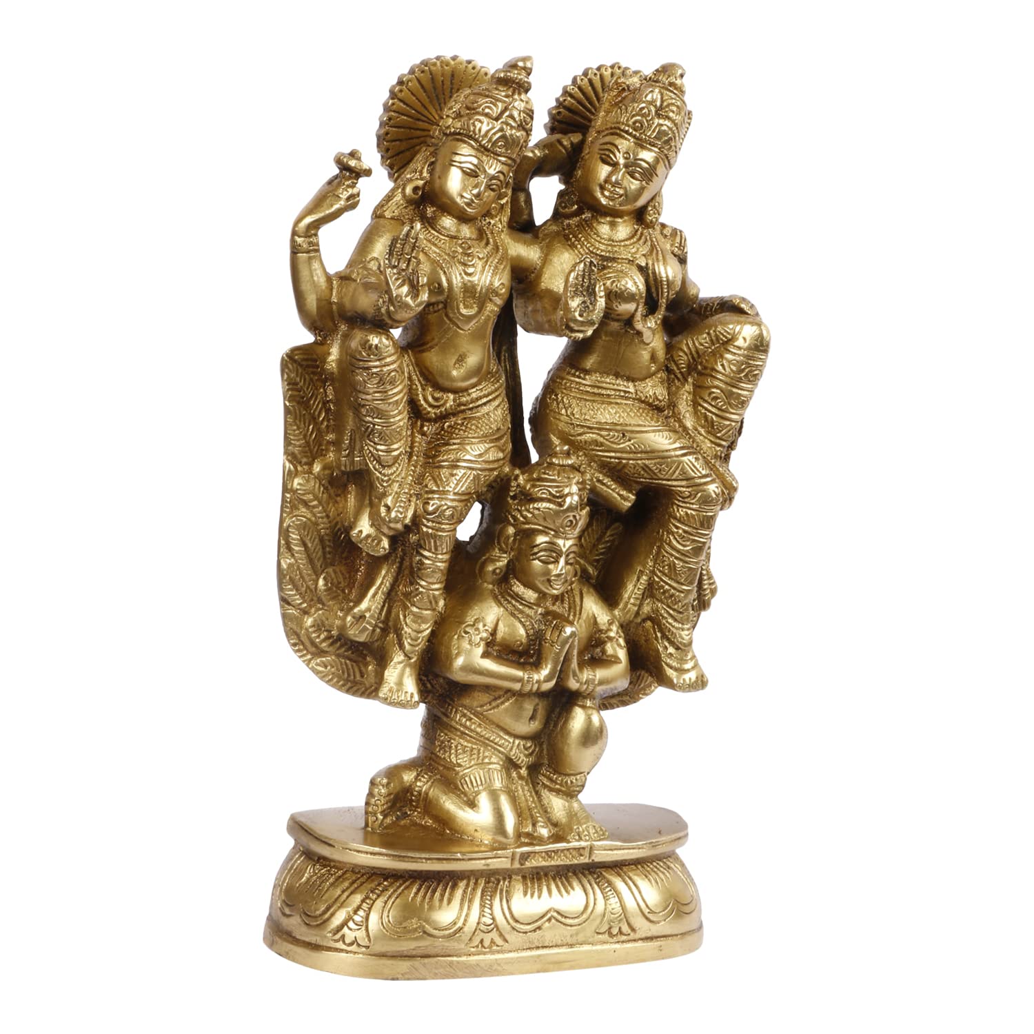 Kartique Brass Vishnu Laxmi Riding on Garuda Vishnu's Vehicle Eagle Murti Feng Shui Vastu Lucky Charm Enhance Skill Concentratio