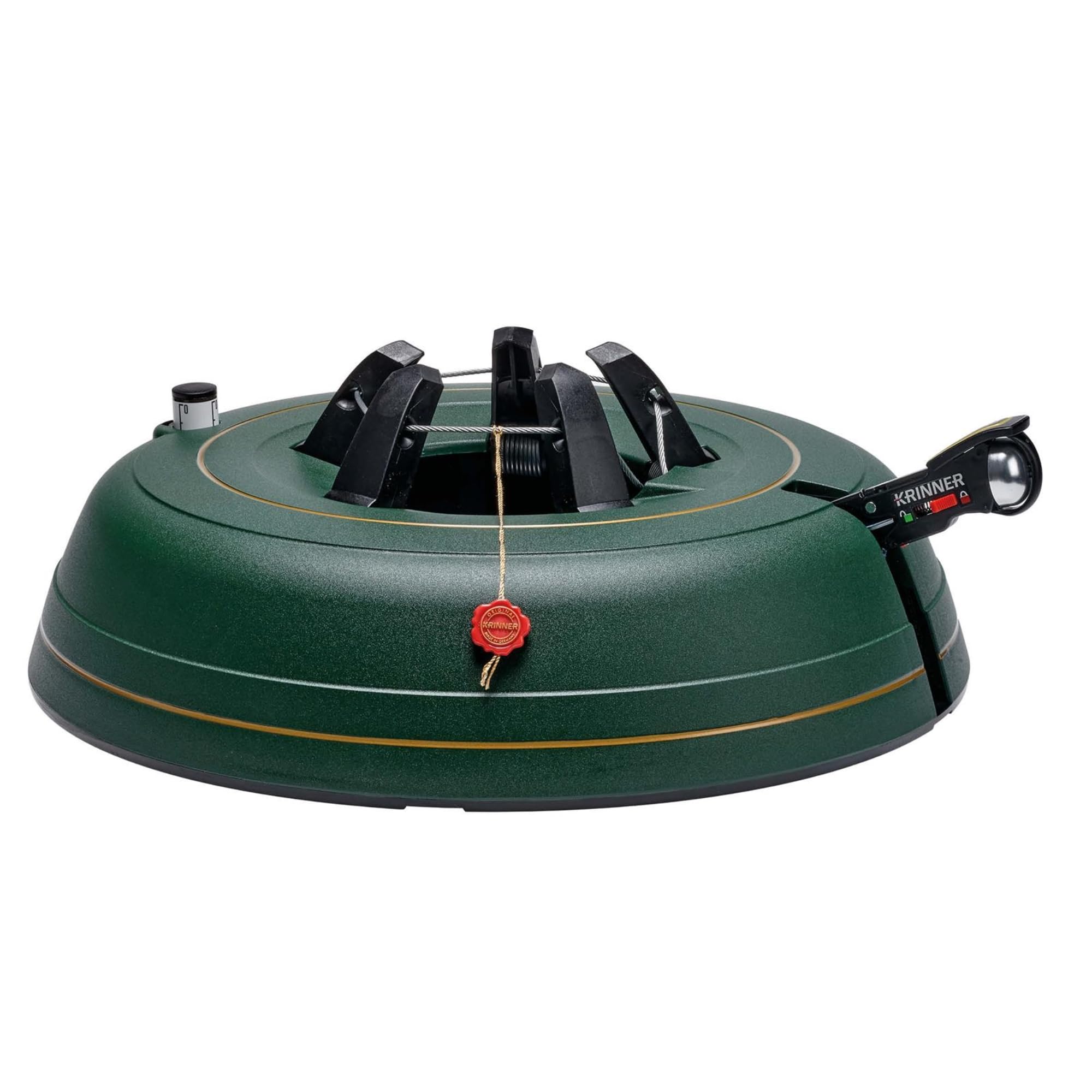 Krinner - Tree Genie XXL Deluxe - Single Cable Operation, Water Level Indicator, Foot Press Easy Setup, Up to 12 Feet Live Trees