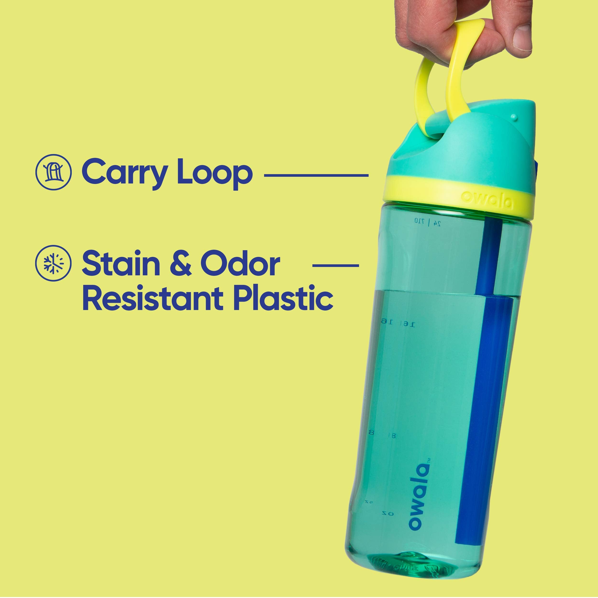 Owala FreeSip 25 Oz Tritan Plastic Water Bottle, BPA-Free, Shy Marshmallow Color, Model C03783