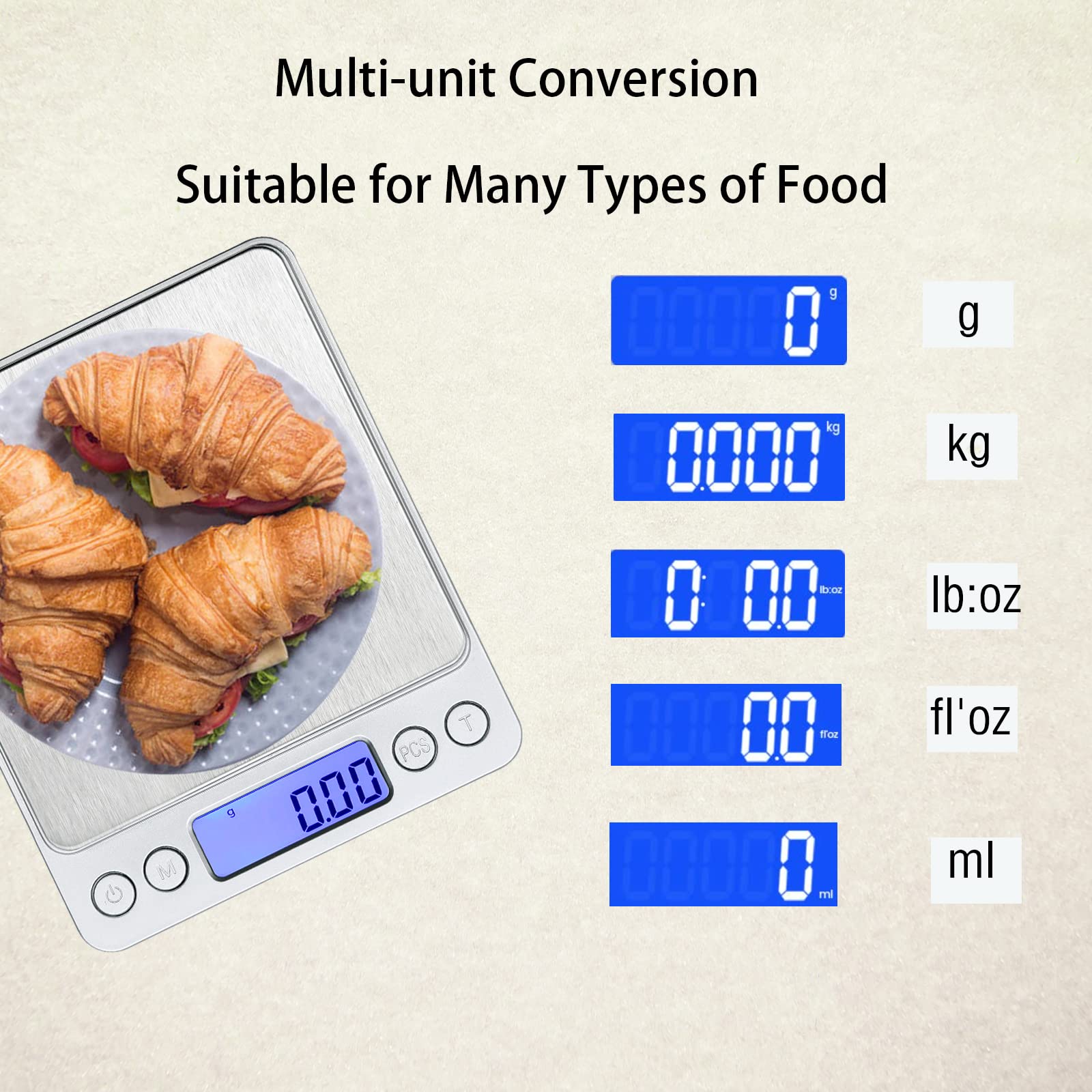 Food Scale, Lzpgitgd Digital Kitchen Scale Weight Grams And Oz For Cooking Baking, Coffee, Loss Dieting, Jewelry And Meal Prep,