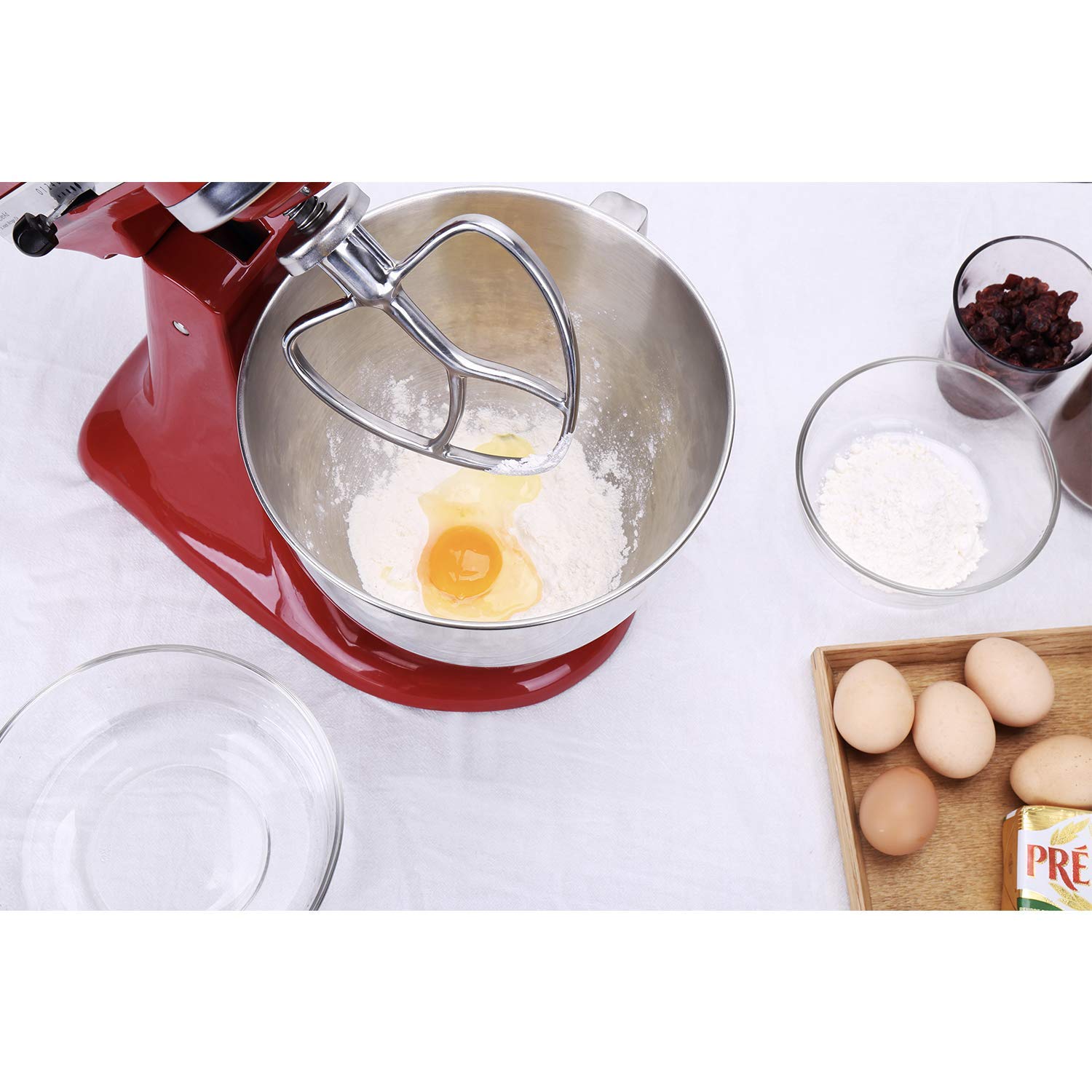 Geesta Polished Stainless Steel Flat Beater For Kitchen Aid 4.5 Qt - 5 Qt Tilt-Stand Mixer Attachments For Kitchen Paddle, Bakin