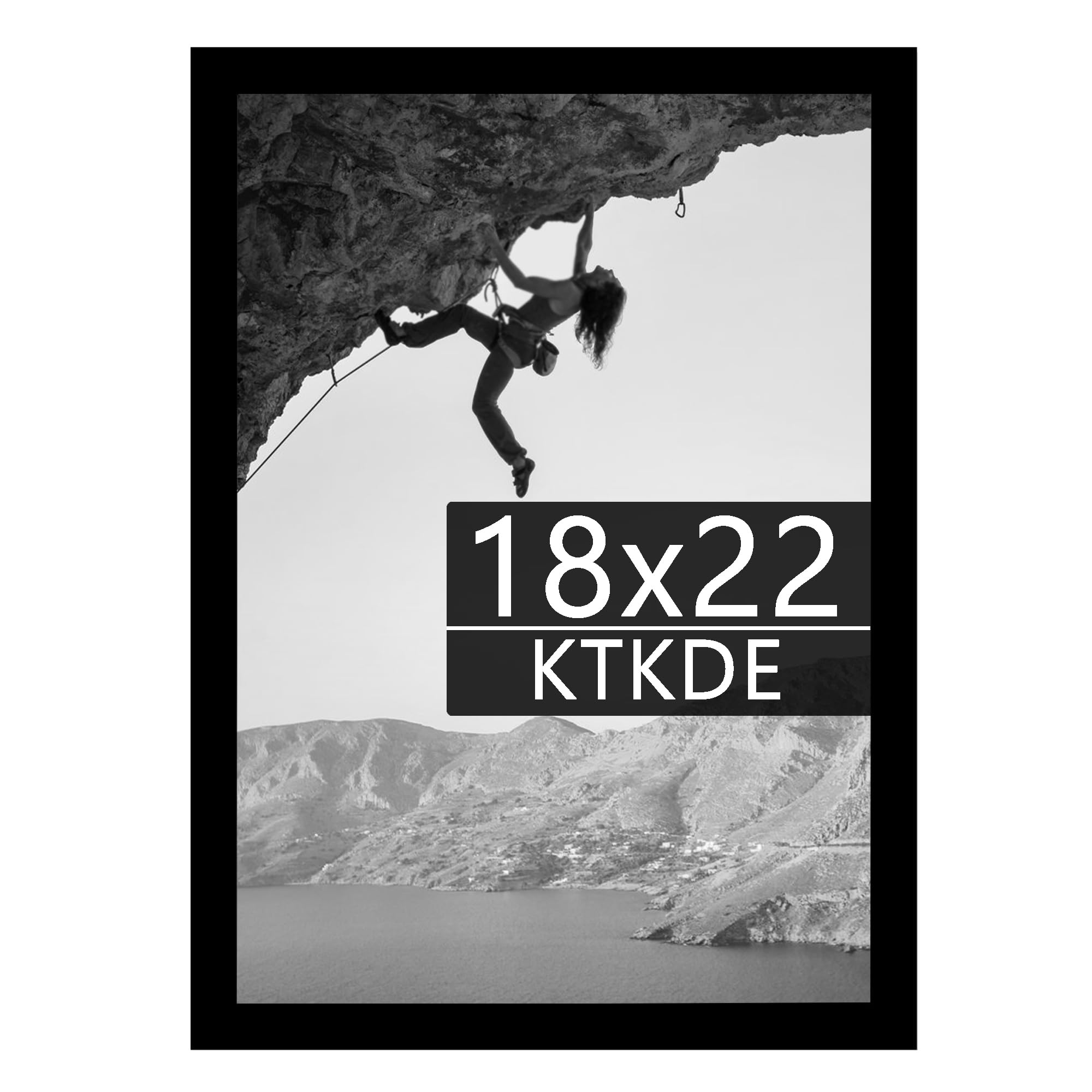KTKDE 18x22 Picture Frame, Poster Frame Wooden Black, Puzzles Posters Photos or Artwork Photo Frame Vertical & Horizontal Wall H