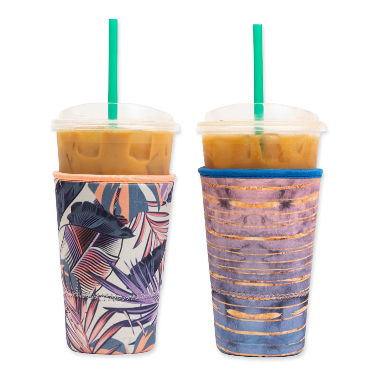 Baxendale And Co Reusable Neoprene Insulator Sleeves For Large Sized Iced Coffee And Cold Drink Cups, Boba Tea, Soda Cups, Tumbl