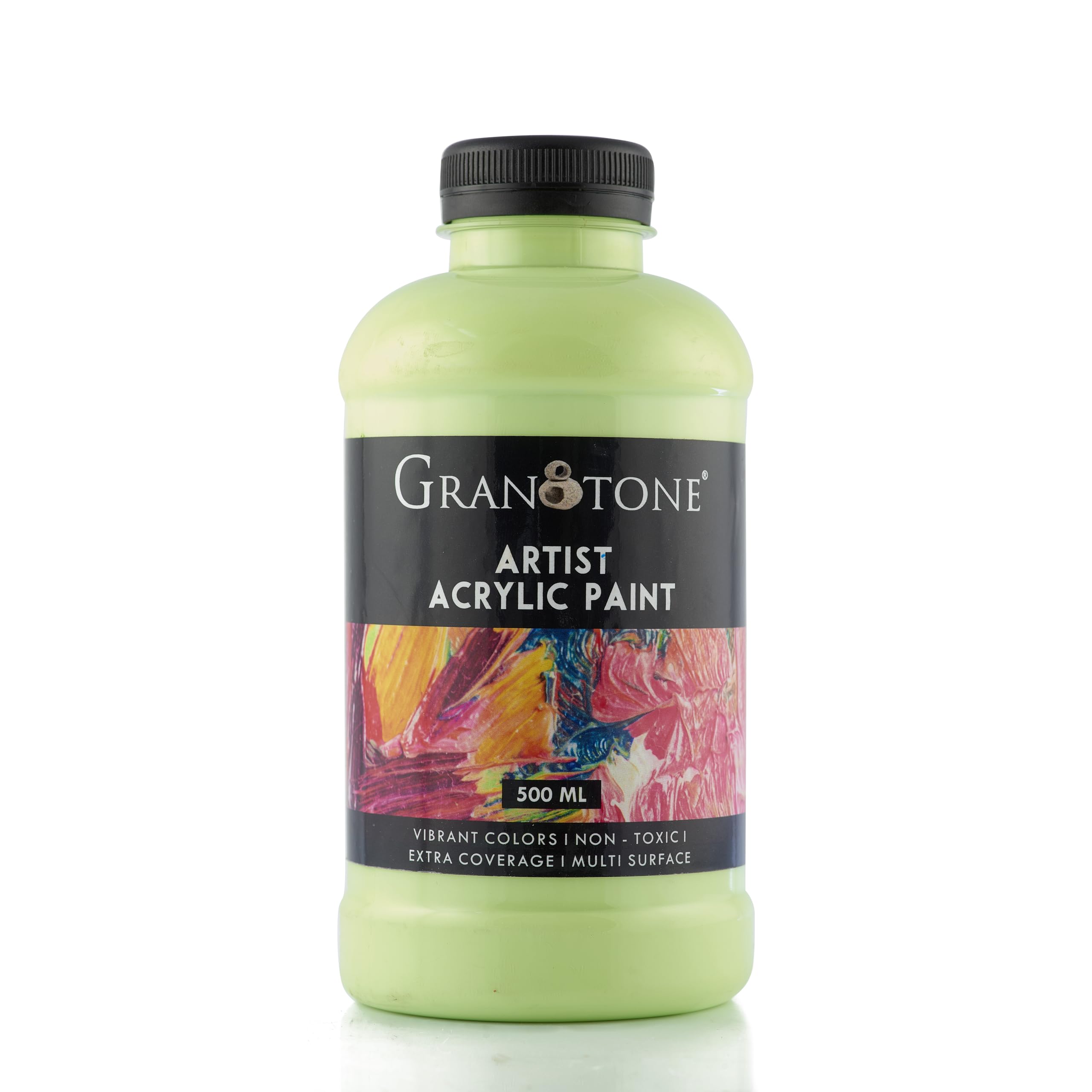 Granotone Acrylic Colour | 500 Ml (Light Green) | Rich Pigment, Non-Cracking Art & Diy Paint | Suitable For Canvas, Wood, Leathe