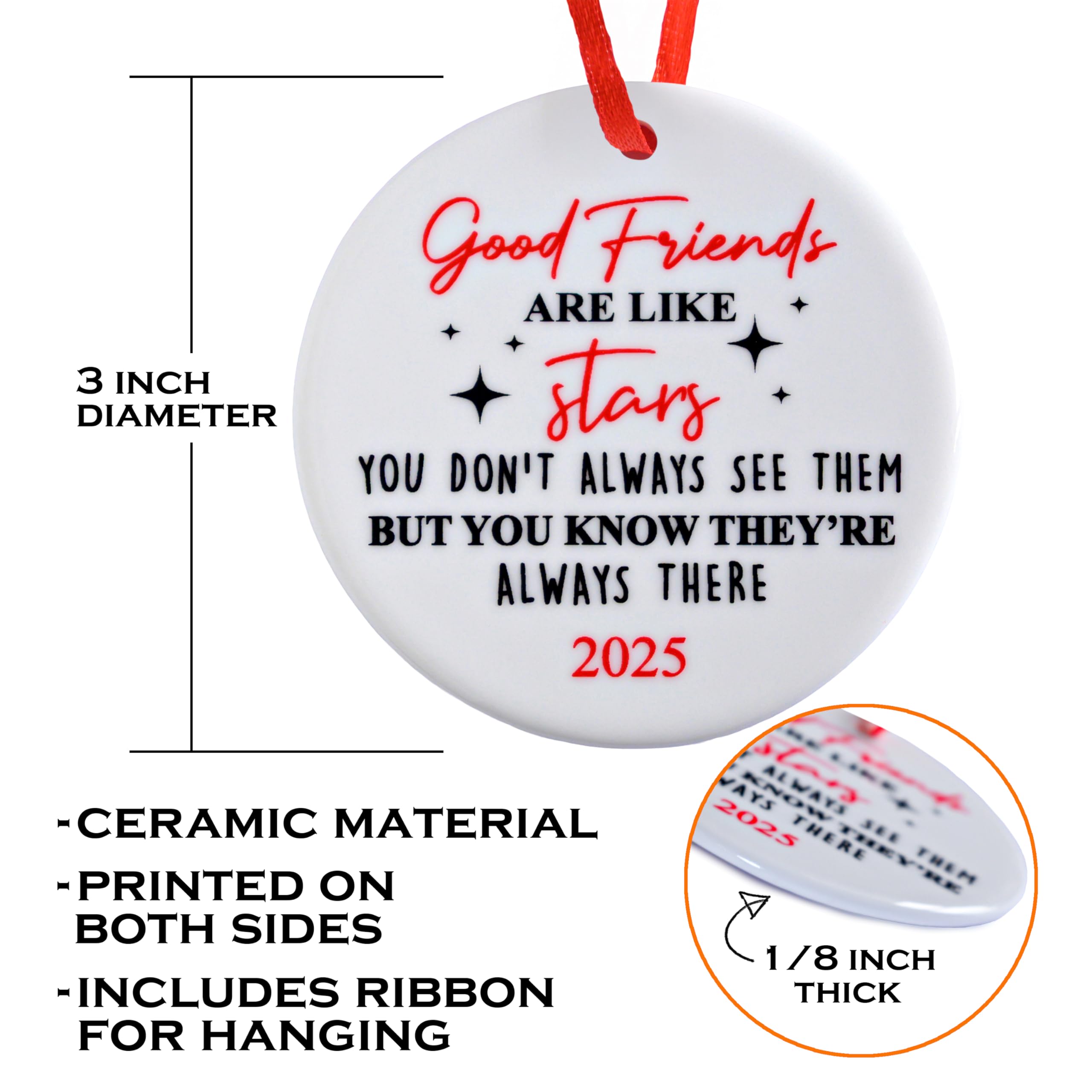 Good Friends are Like Stars Ornament 3 Inch, Friends Christmas Ornament, Friends Ornament, Christmas Friendship Tree Decor, Frie