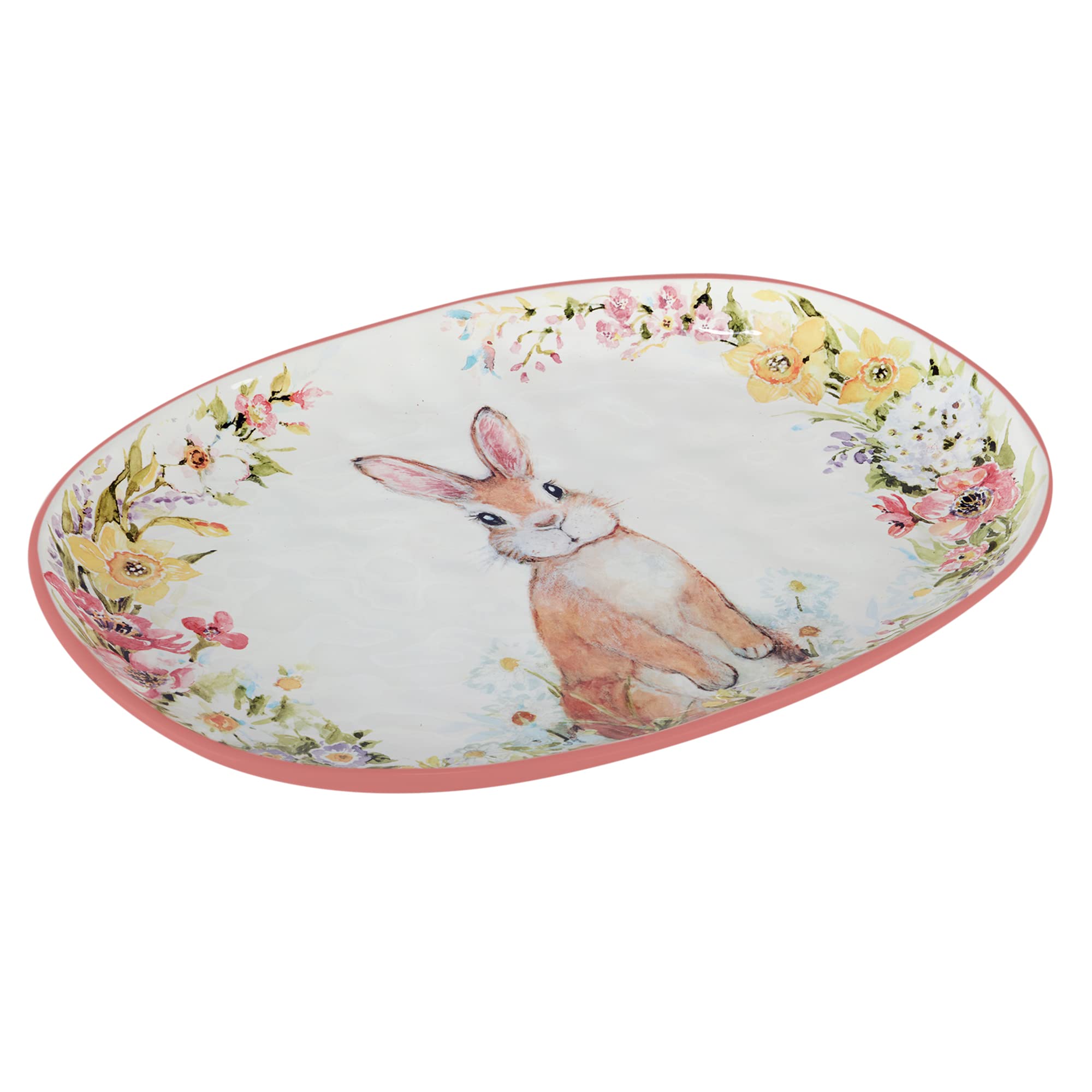 Certified International Easter Garden Oval Platter, 17'' X 12.5'', Multicolored