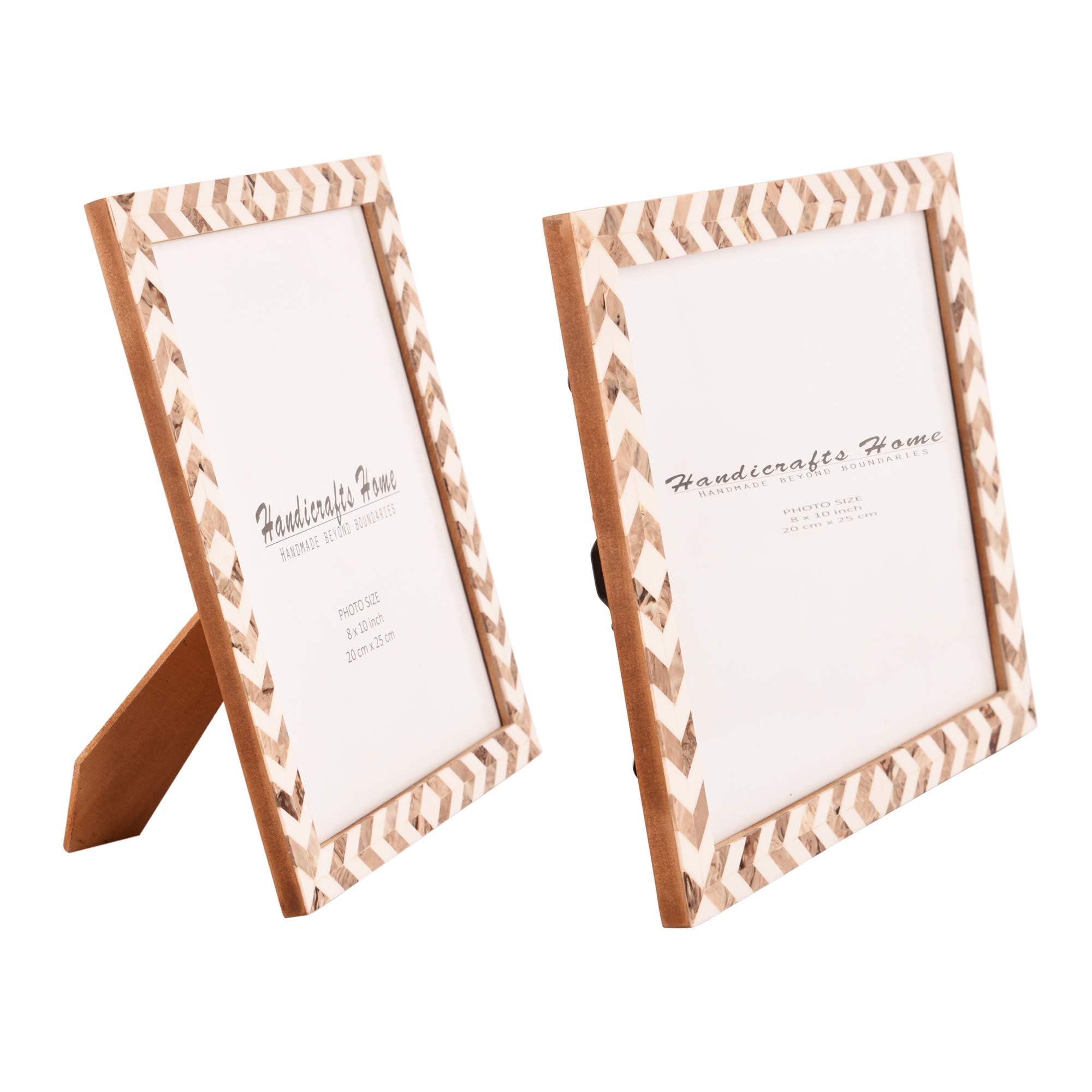 Handicrafts Home 8x10 Picture Frames Pack of 2 - Lisbon Collection Handcrafted Photo Frames, Perfect for Wall & Tabletop Display