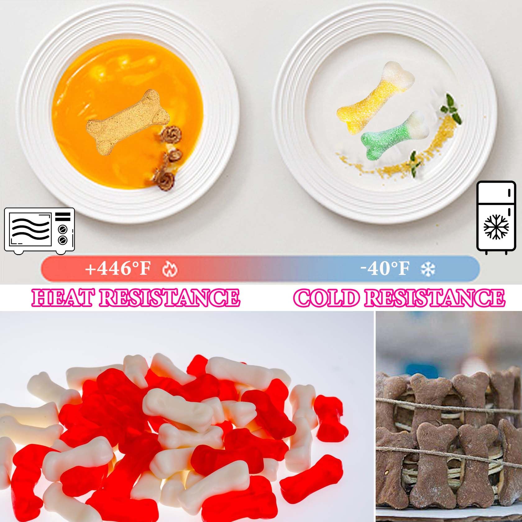 2 Pcs Silicone Molds Dog Bone Mold,Non-Stick Food Grade Silicone Molds Silicone Dog Treat Molds,Bone Mold Silicone Molds Baking