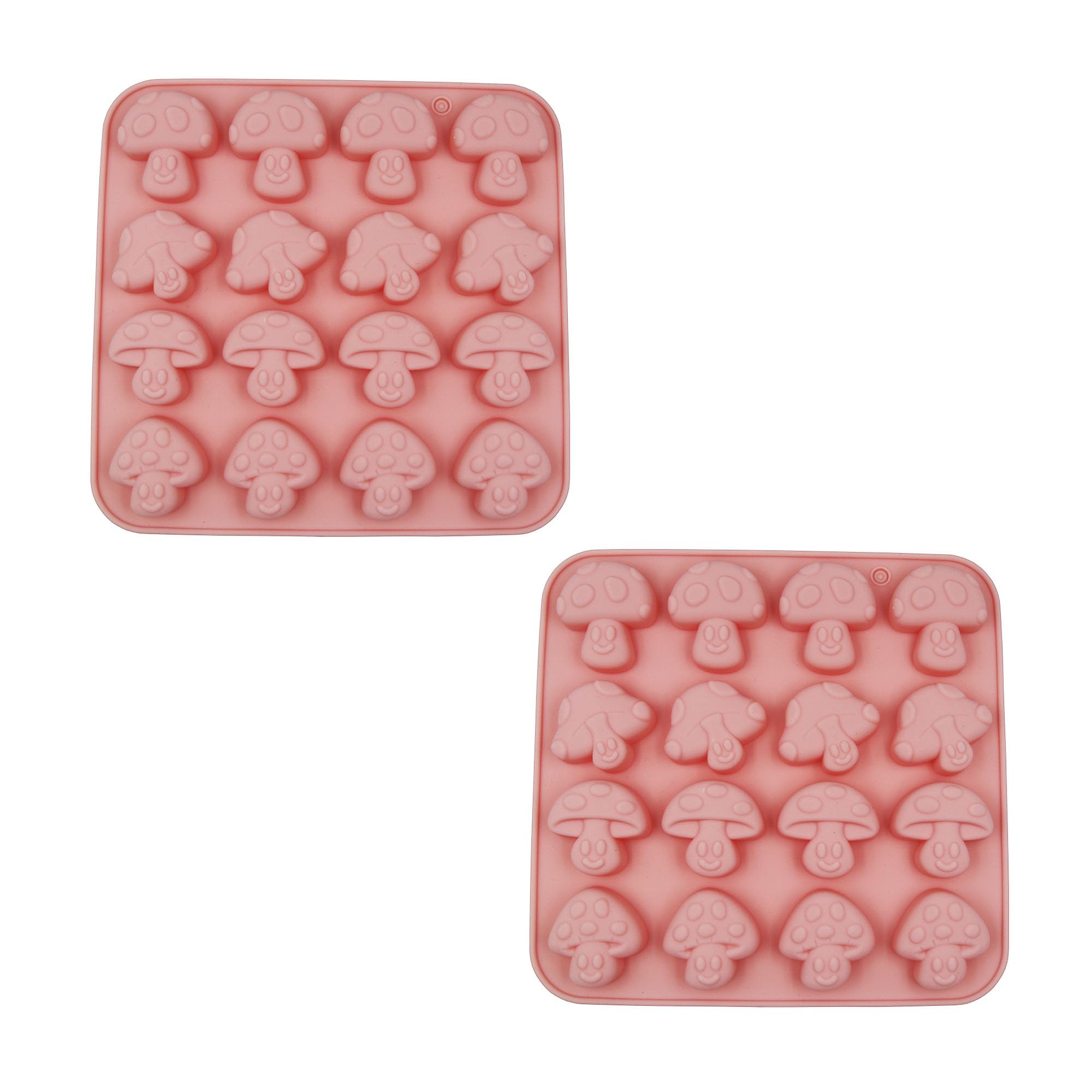 Mushroom Chocolate Mold, 2 Pack 16 Cavities Mushroom Shaped Silicone Molds for Chocolate,Candy,Fondant,Cake Decoration
