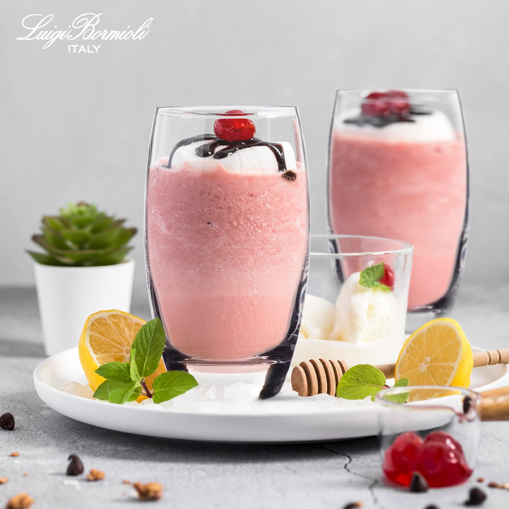 Luigi Bormioli Crescendo 20-Ounce Tumblers  Set Of 4  Crystal SON-hyx Glass  Made In Italy.
