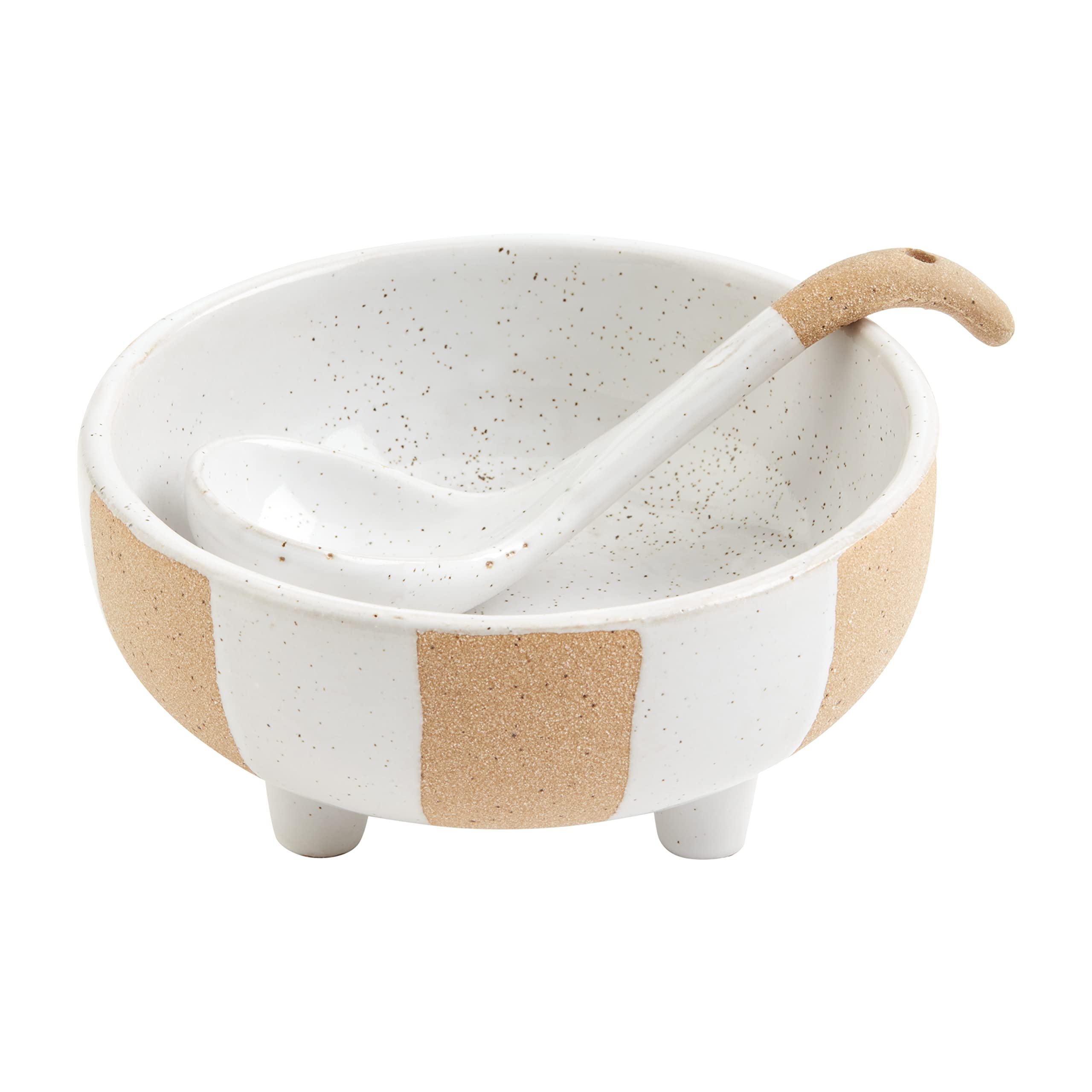 Mud Pie Terracotta Salsa Bowl; bowl 2 1/2 x 5 1/2 dia | ladle 5 1/2