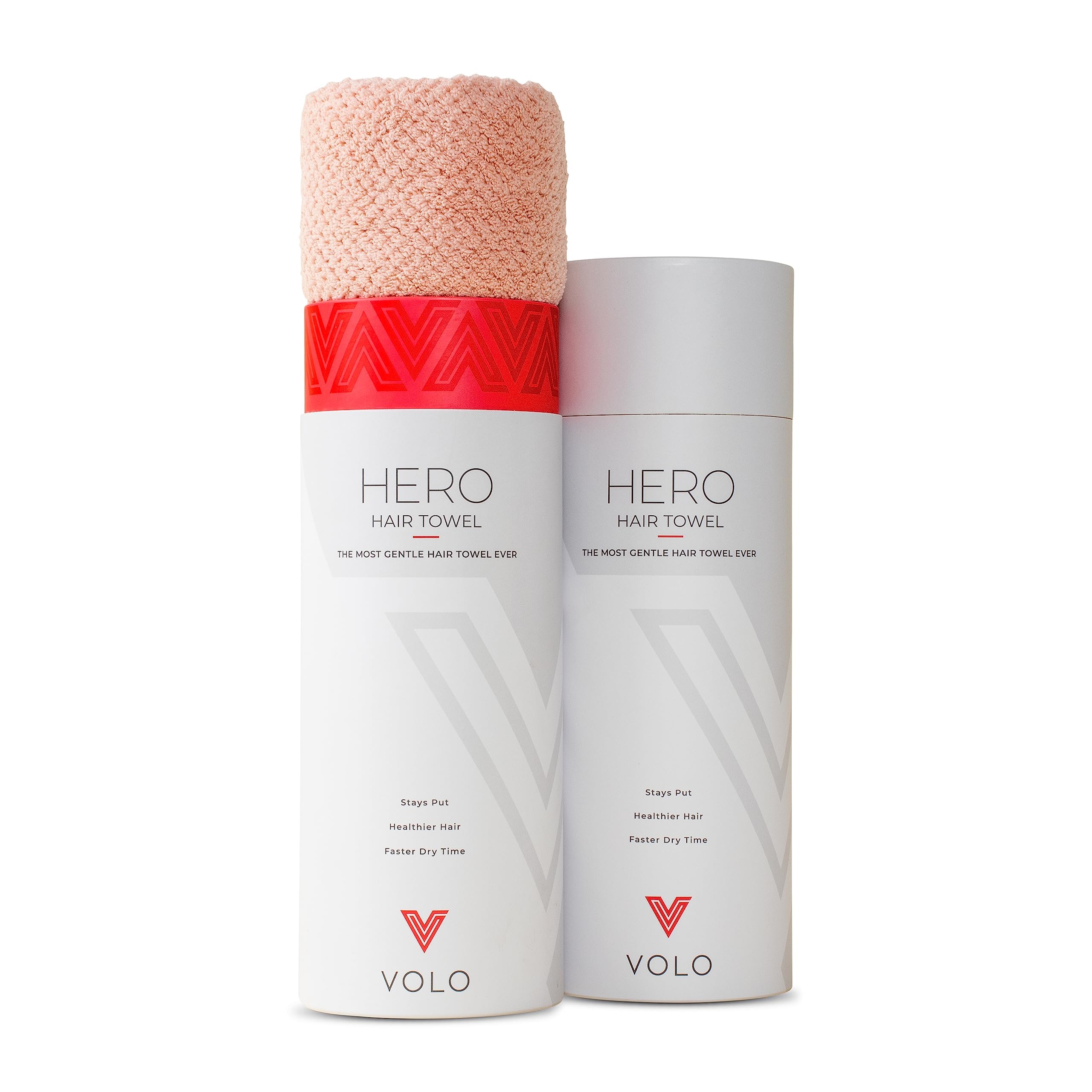 VOLO Super Hero XL Cloud Pink Hair Towel | Ultra Soft, Super Absorbent, Quick Drying Nanoweave Fabric | Reduce Dry Time by 50% |