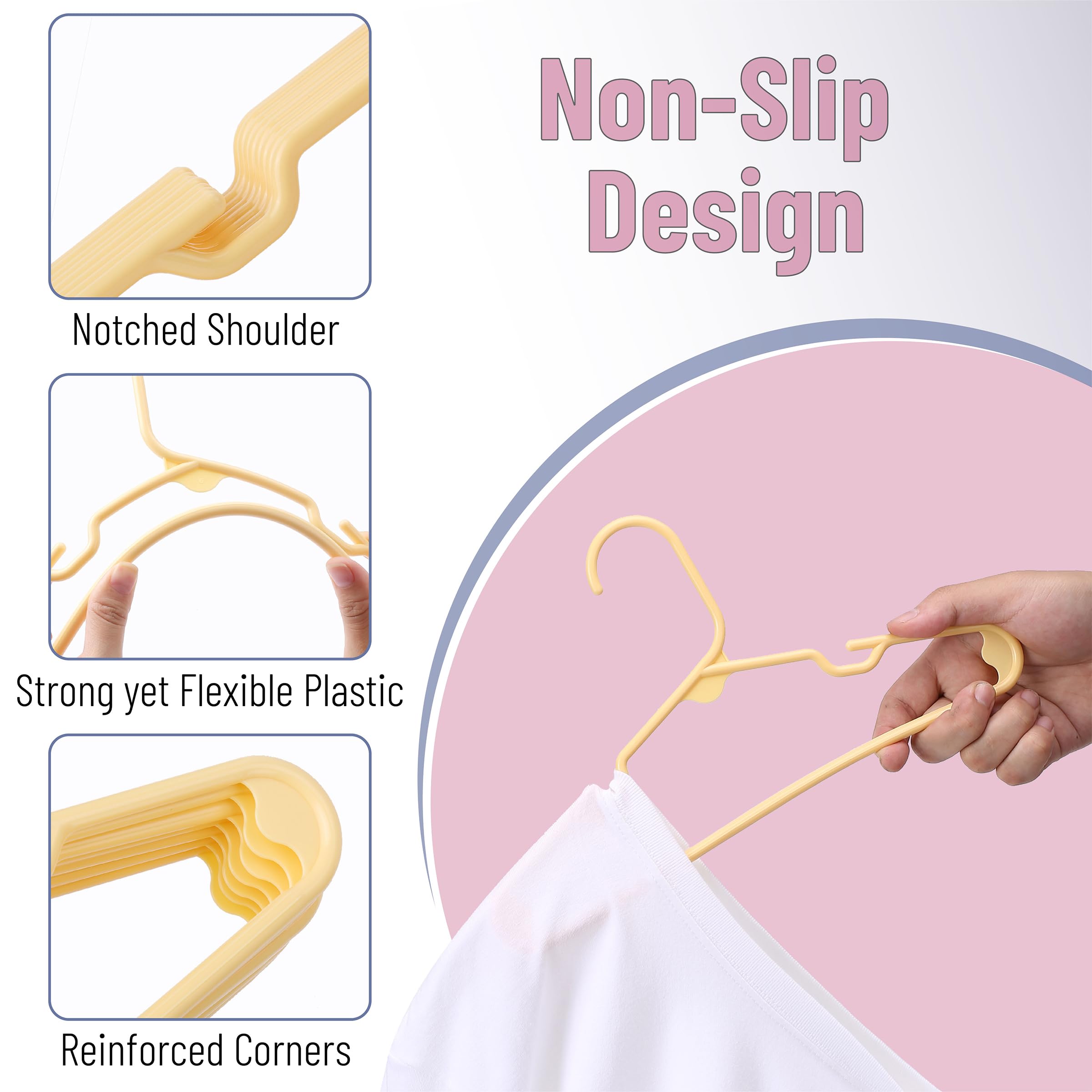 Mr. Pen- Kids Plastic Hangers, 10 Pack, Yellow Baby Hanger, Childrens Hangers For Clothes, Baby Hangers For Closet, Kids Hangers
