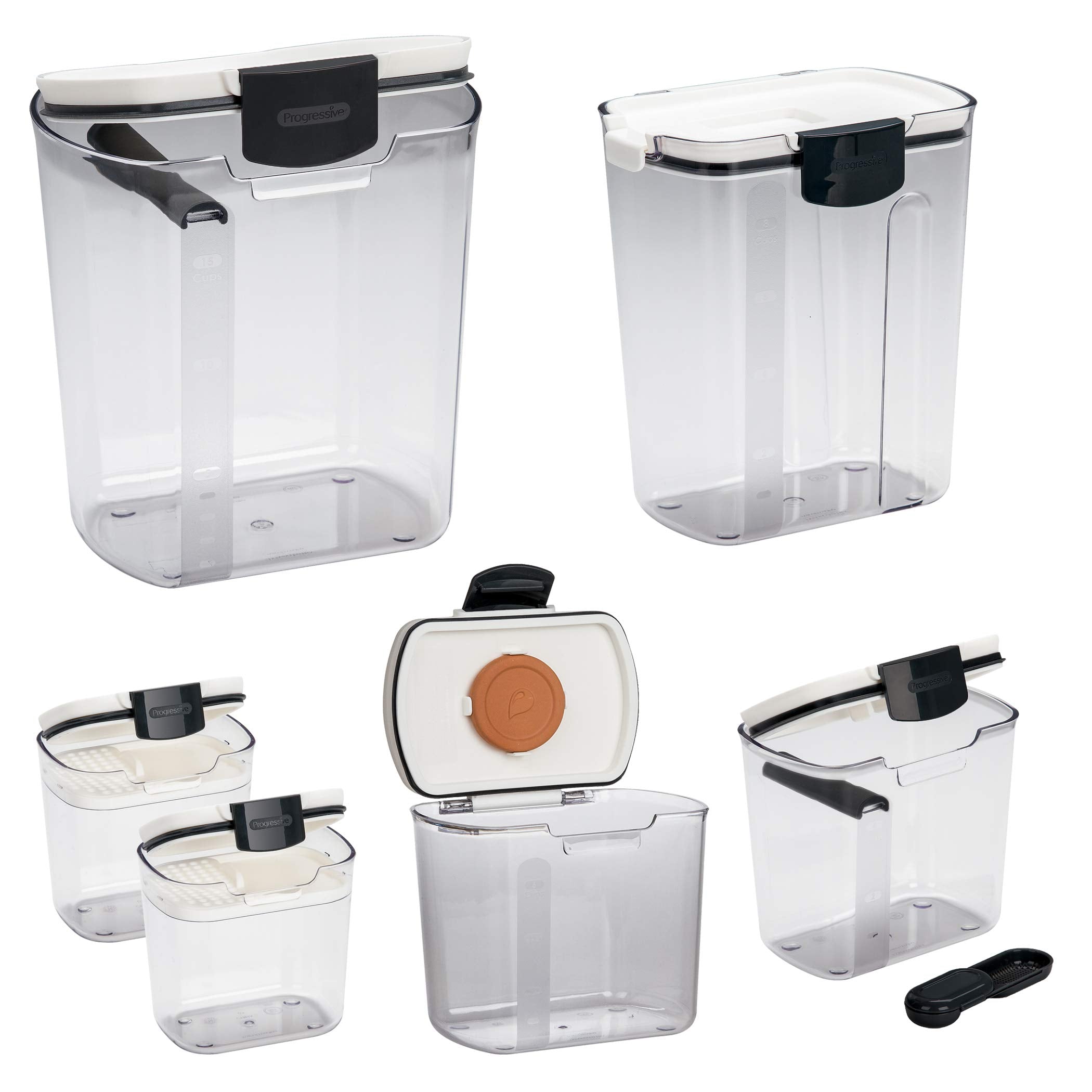 Progressive Prokeeper Baker'S Airtight Kitchen Storage Canister Container Set For Flour, Sugar & More, Keeps Ingredients Fresh,