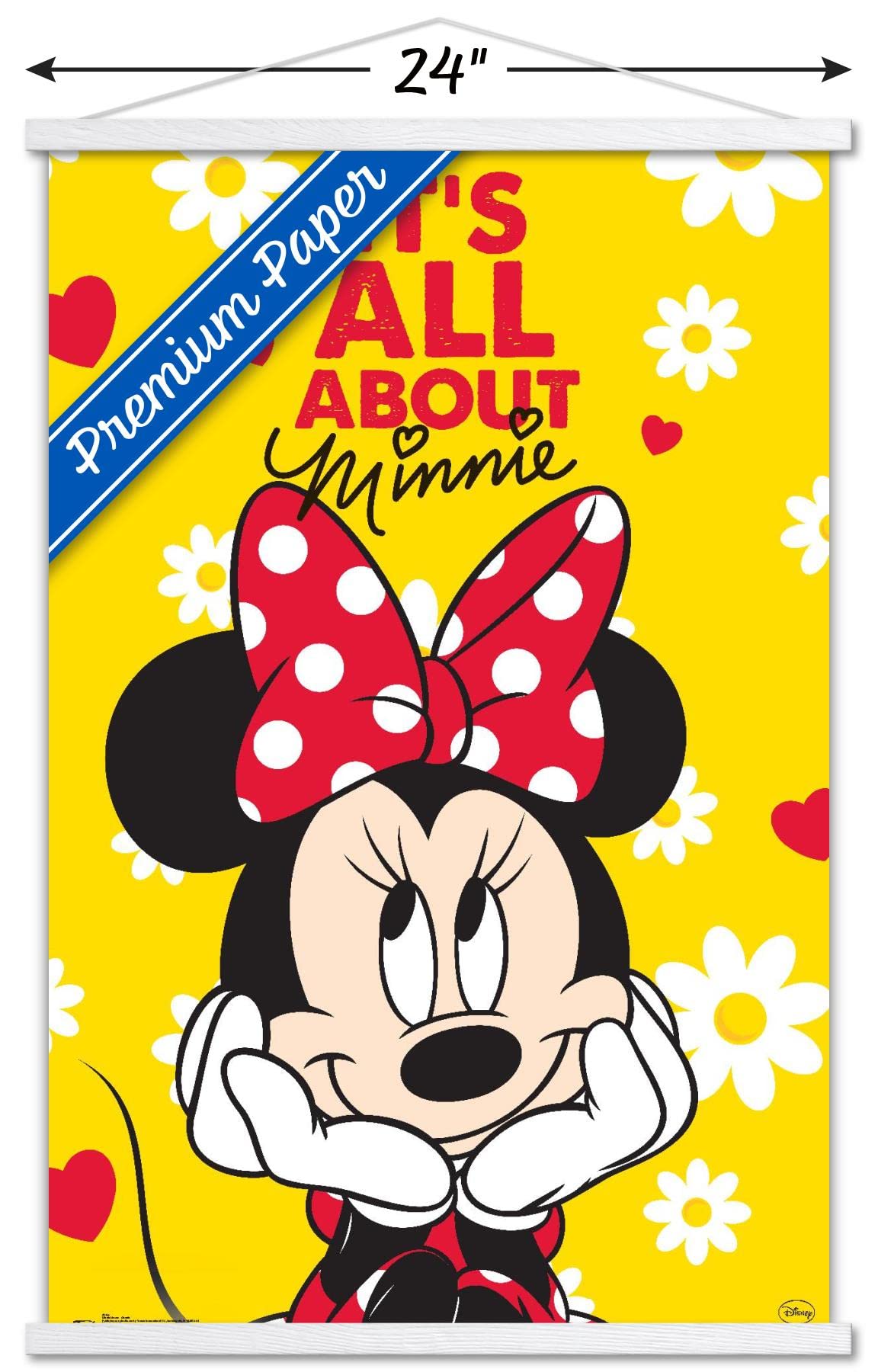Trends International Disney Minnie Mouse - Classic Wall Poster, 22.375'' X 34'', Premium Print And White Hanger Bundle