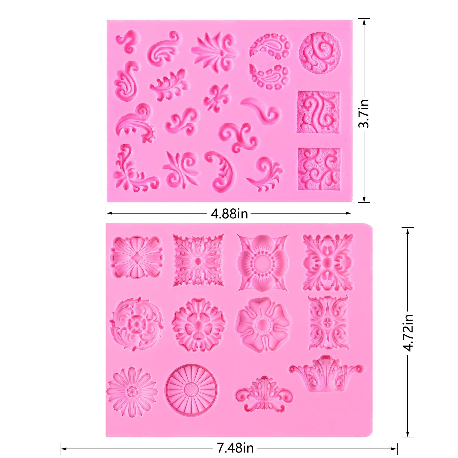 Jewelry Fondant Mold, Baroque Gems Silicone Chocolate Molds, For Wedding Cake Decoration Cupcake Toper, Birthday Party Christmas