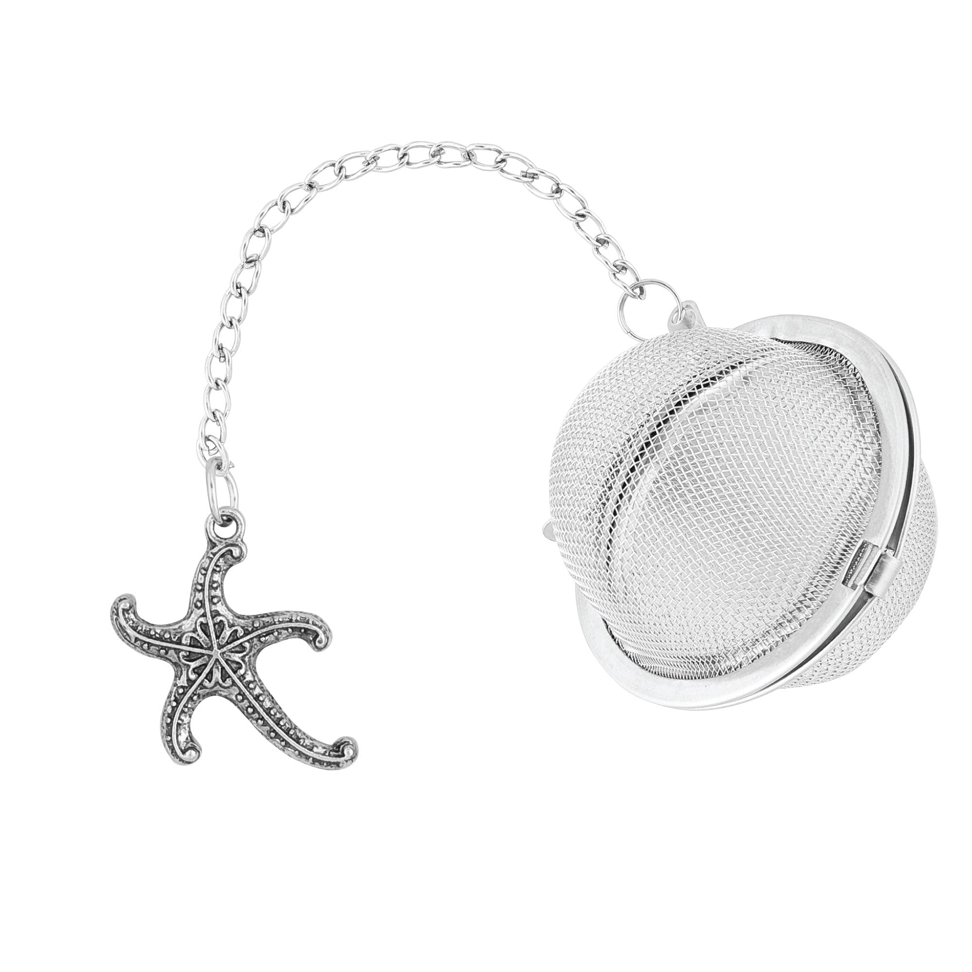 Upware 18/8 Stainless Steel 2 Inch Mesh Tea Ball Infuser Tea Interval Diffuser Infuser With Zinc Alloy Starfish Charm