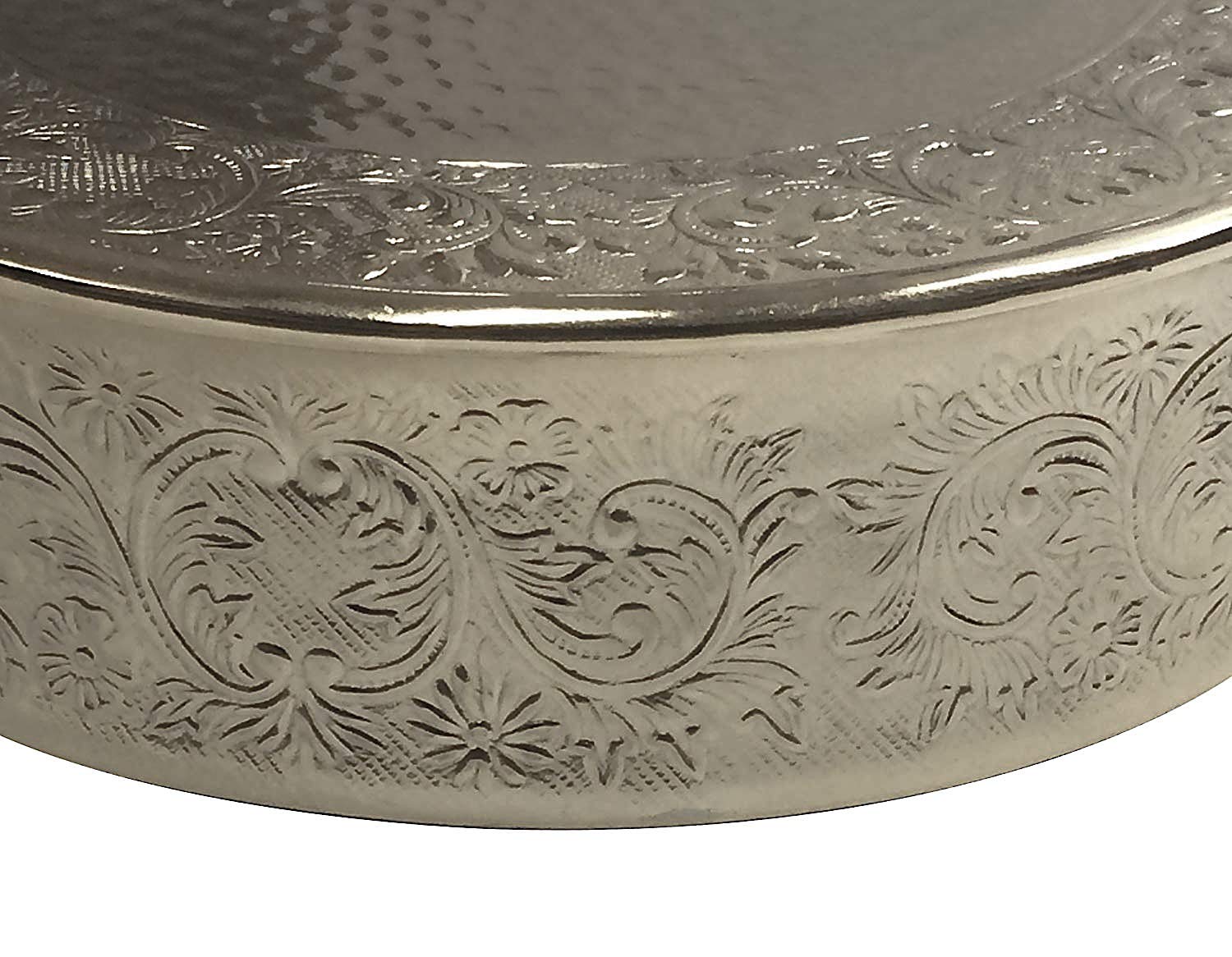 Elegance 16'' Round Ornate Wedding Cake Stand, Silver