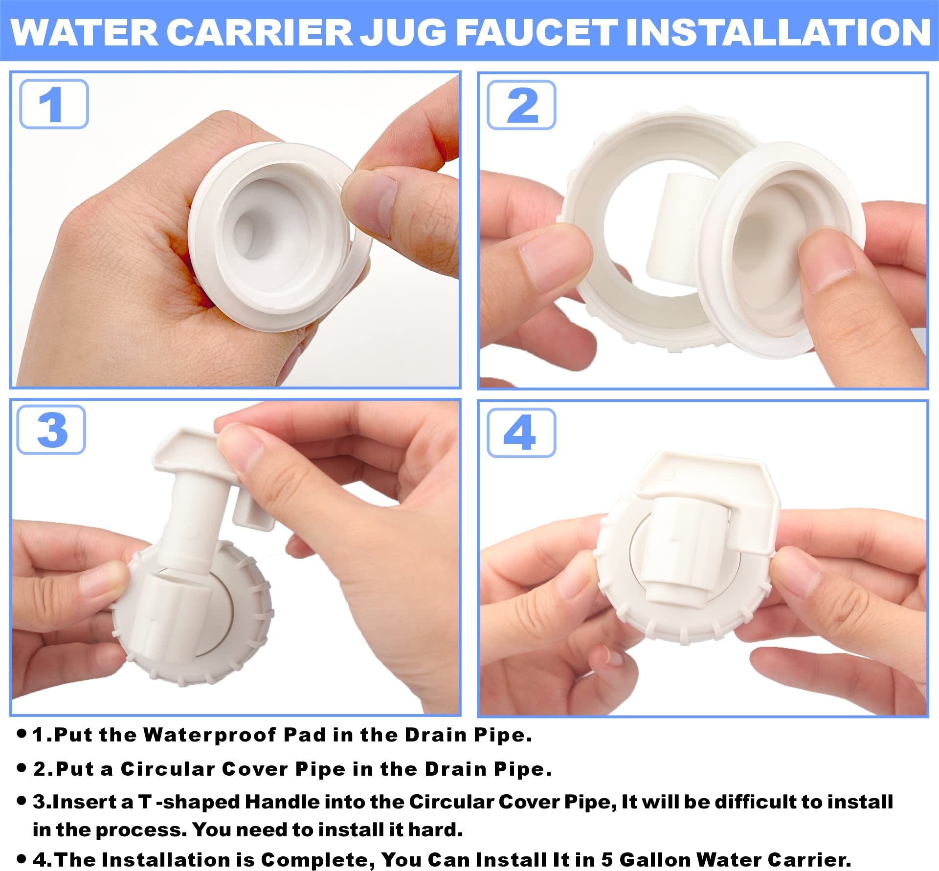 5-Gallon Water Jug Spigot, Water Carrier Jug Replacement Faucet Assy Kit. Compatible With Coleman 5 Gallon Water Carrier Model 5