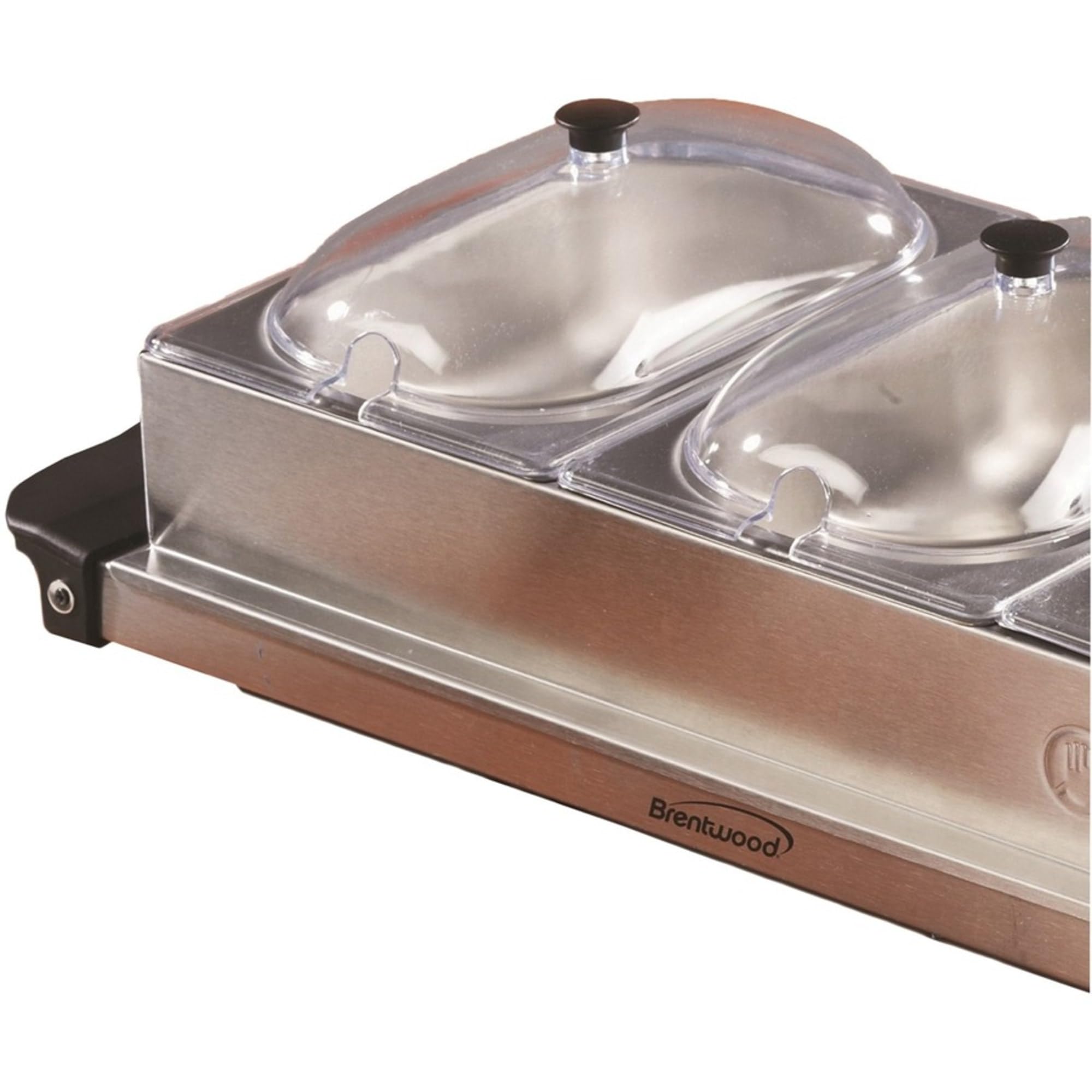 Brentwood Bf-315 Buffet Server And Warming Tray 3 Pan, 4.5-Quart, Stainless Steel