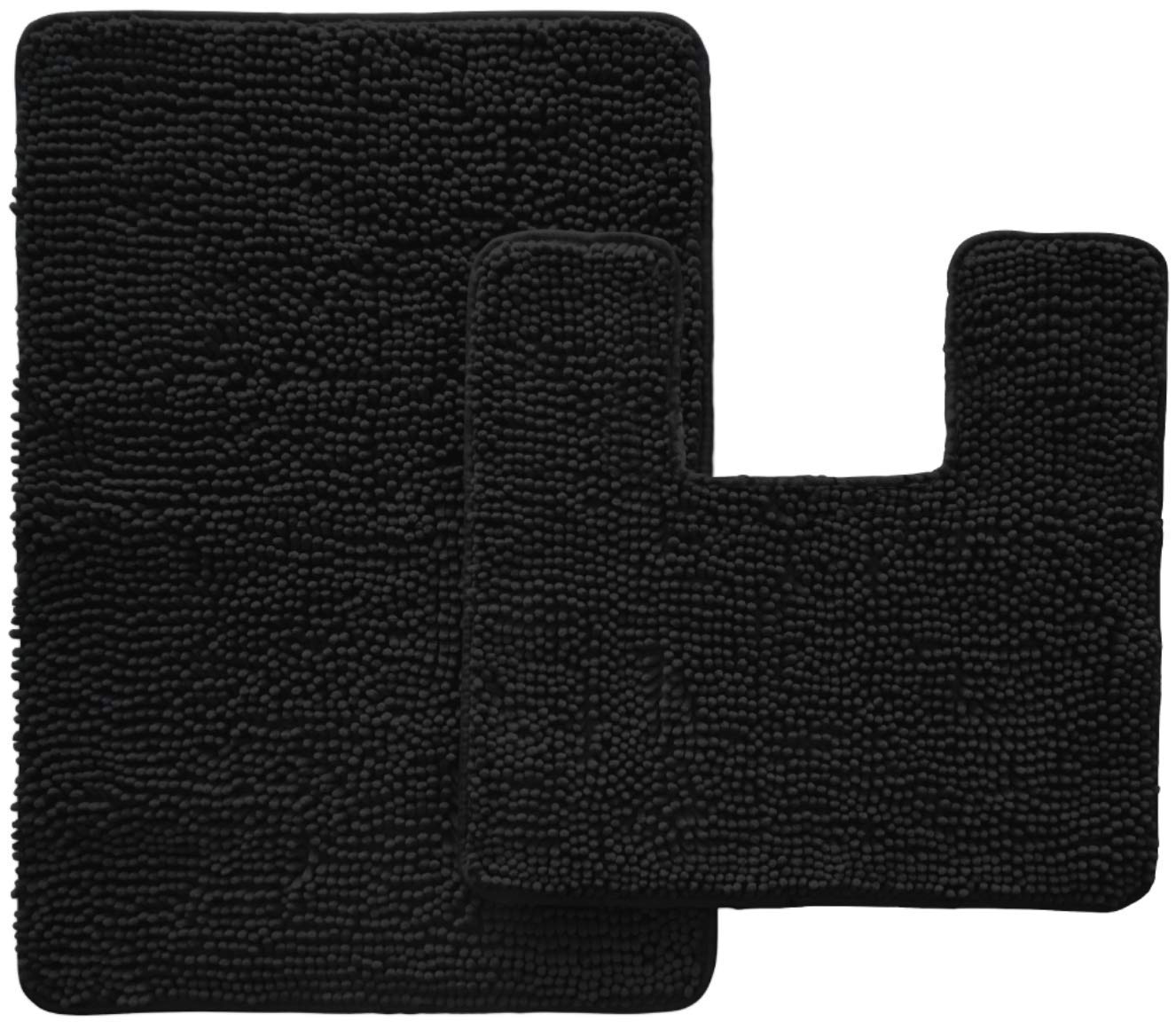 Gorilla Grip Area Rug Set, Soft Chenille 2 Piece Sets, Toilet Base Mat & 30X20 Mat, Absorbent Washable Mats, Microfiber Dries Qu
