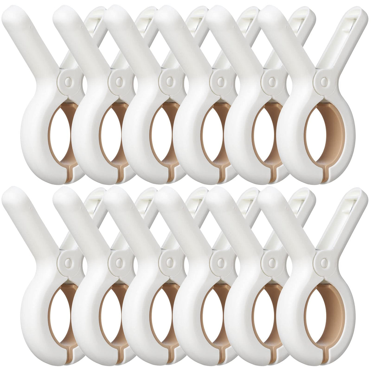 12 Pack Plastic Clothes Pins With Strong Anti-Rust Springs,Heavy Duty Beach Towel Clips,Laundry Clothespins To Keep Your Towel,