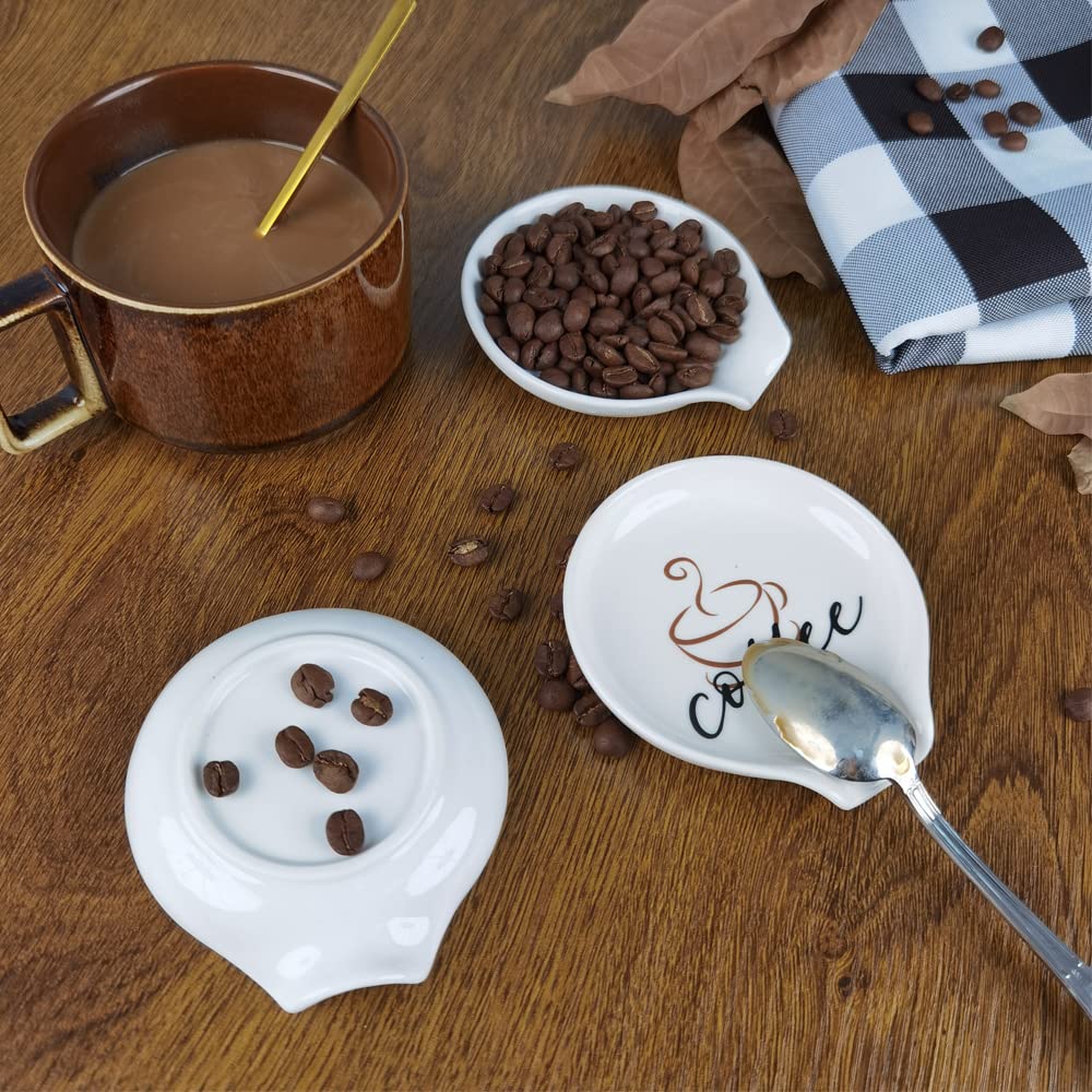 Coffee Spoon Rest, Engraved Cute Counter Spoon Holder Funny Farmhouse Home Bar Coffee Station Table Accessories D