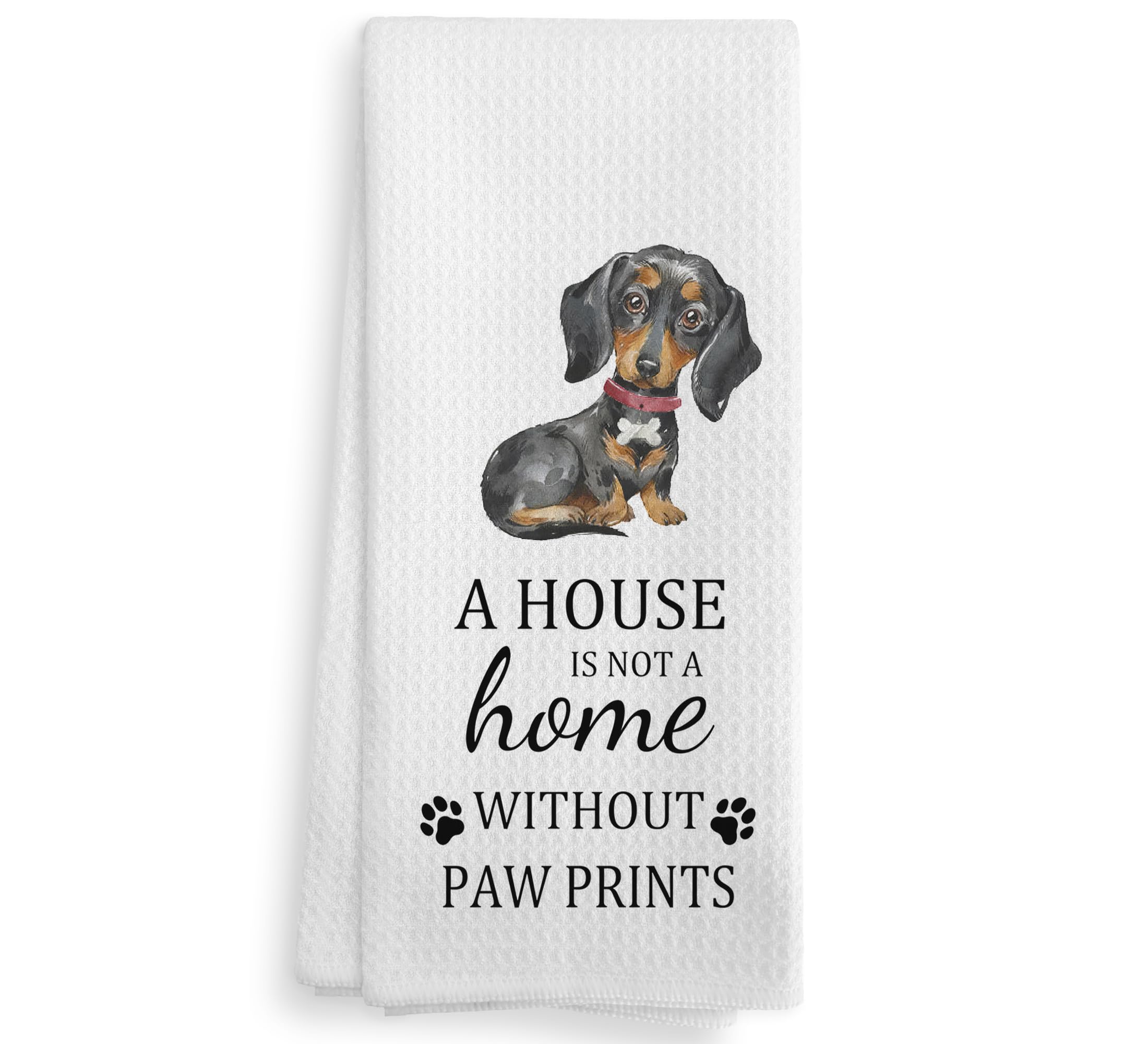 NOQL Dachshund Kitchen Towels and Dishcloths, Wiener Dog Gifts for Women, 1624 Inches(Dachshund-2)