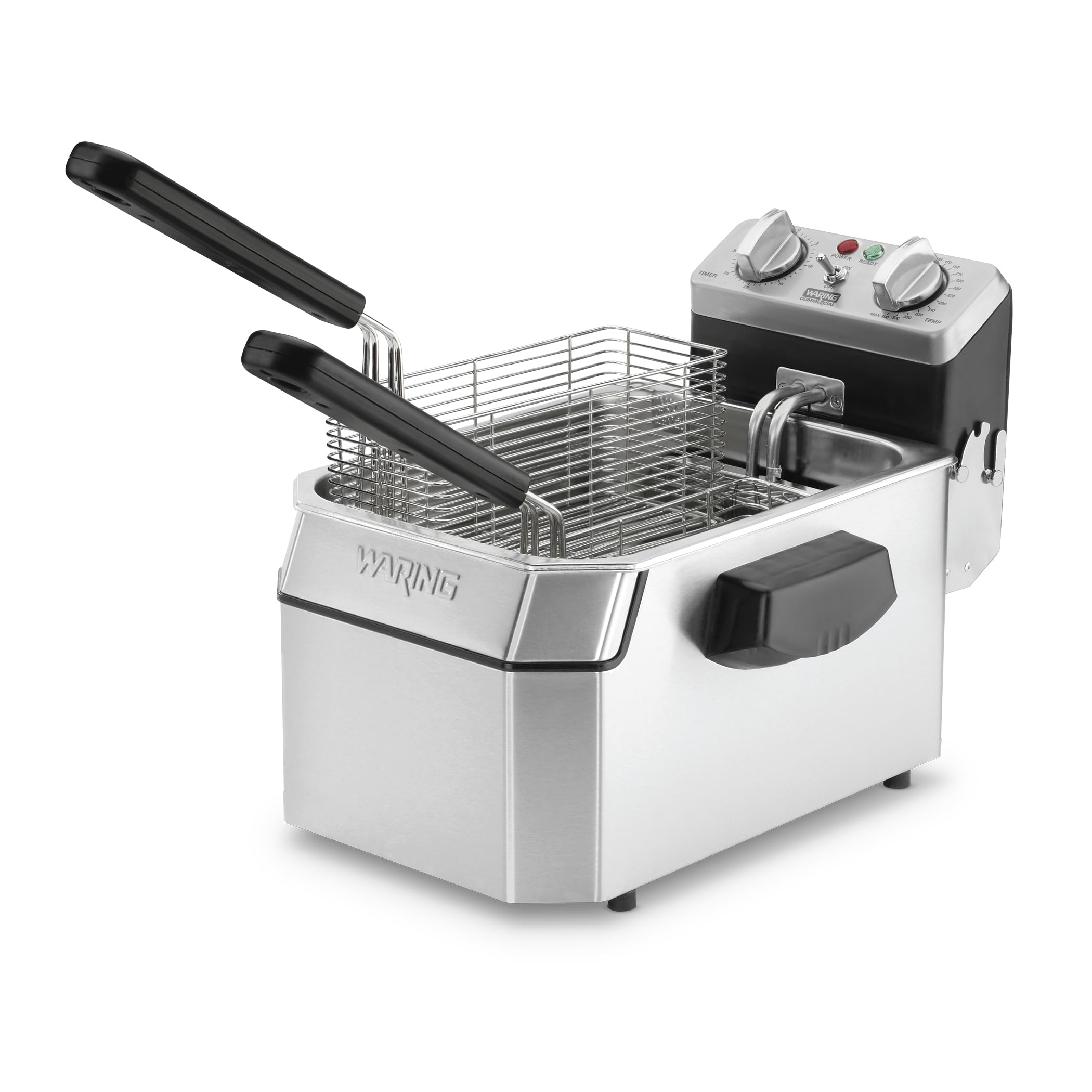 Waring Commercial Deep Fryer, 10 lb Capacity, Two Half-Size Baskets and One Full-Size Basket, for French Fries, Chicken Wings, M