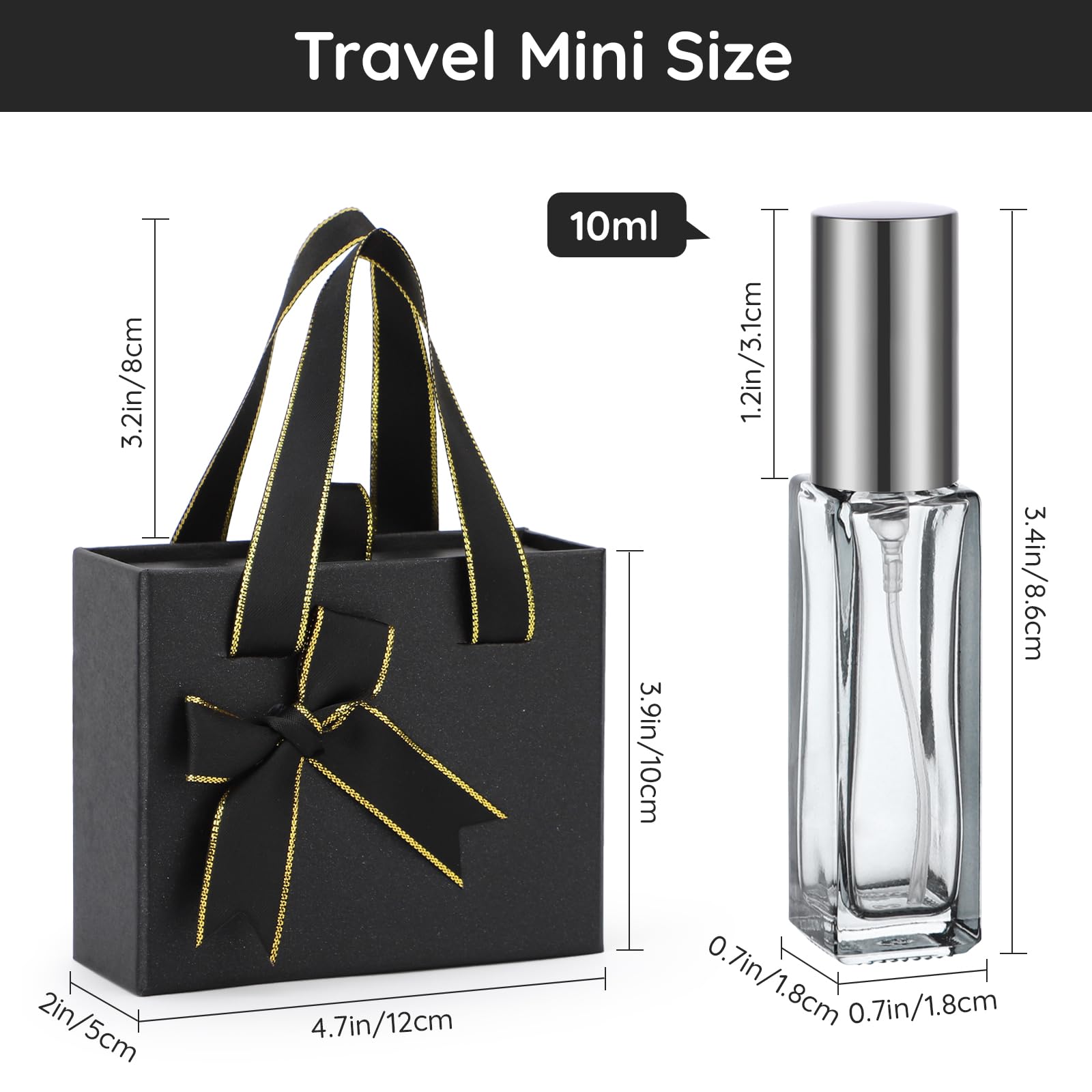 Segbeauty Atomizer Sprayer For Perfume, 6Pcs 10Ml Travel Size Perfume Refill Bottle With Gift Box, Empty Perfume Bottles Glass S