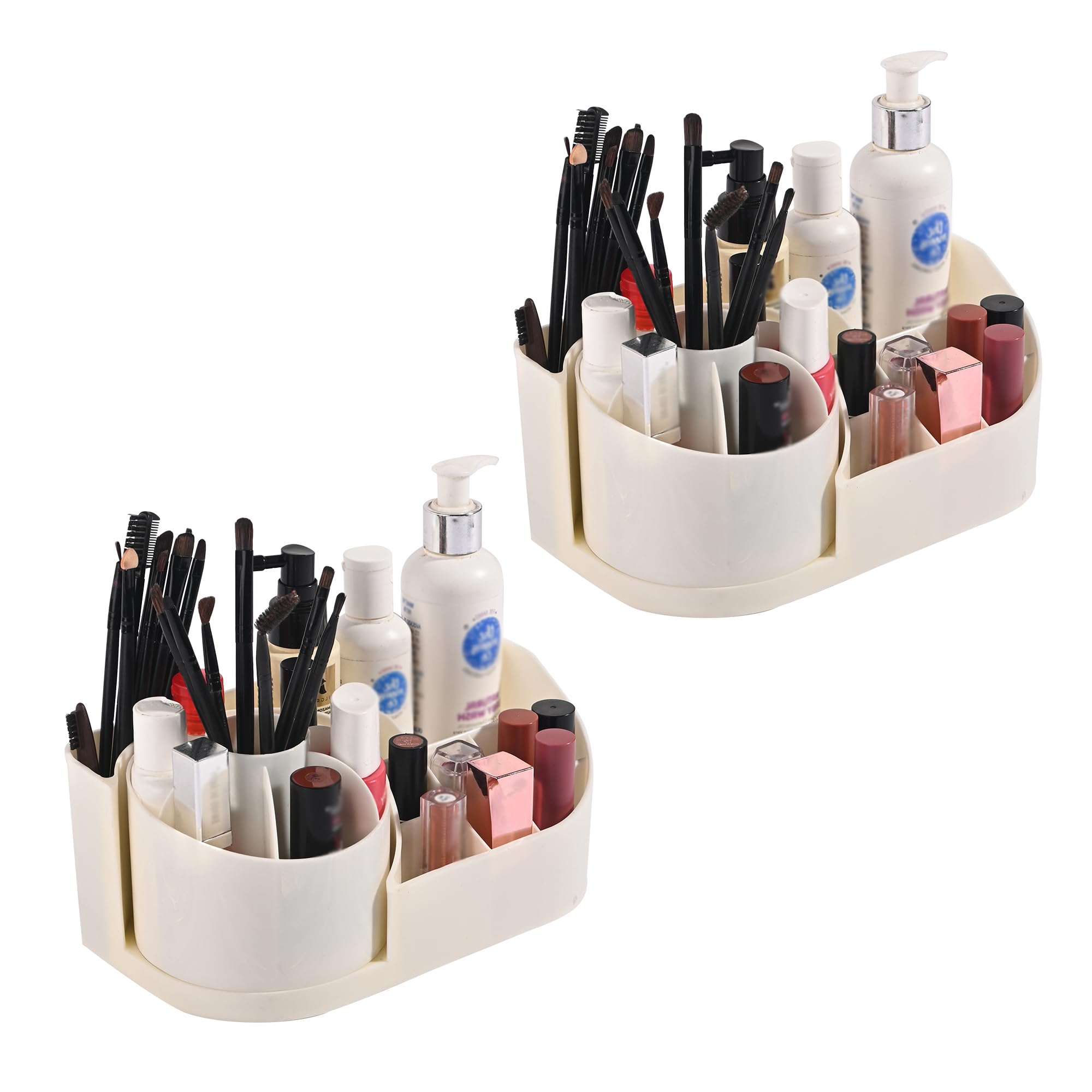 Heart Home Pack Of 2 Rotating Skincare & Makeup Organizer Stand For Bedroom | Dressing Table Organiser For Bathroom Vanity | Gir