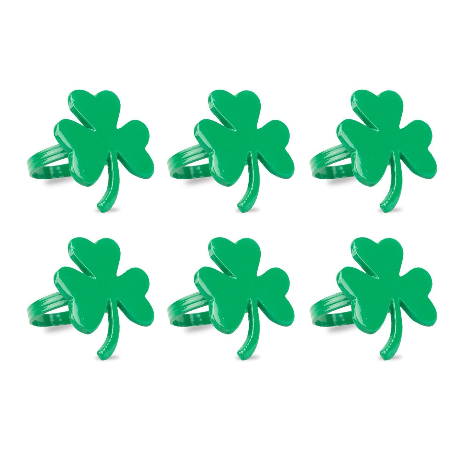 Dii Decorative Unique Novelty Napkin Ring Set, St. Patrick'S Shamrock, 6 Count