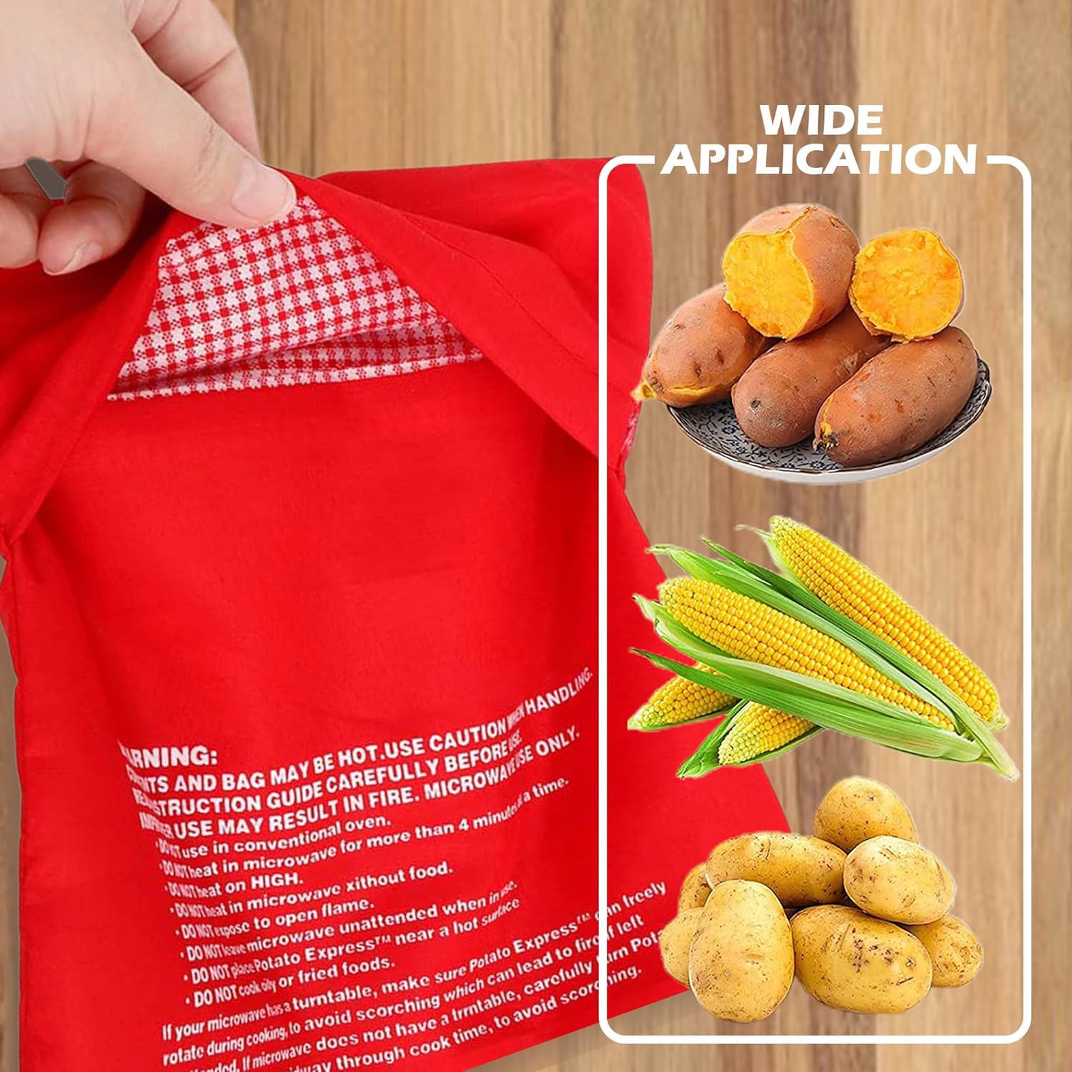4-Pack Baked Potato Microwave Bag - Reusable Pouch And Potato Cooker For Perfect Potatoes In 4 Minutes - Quick & Easy Kitchen Ga